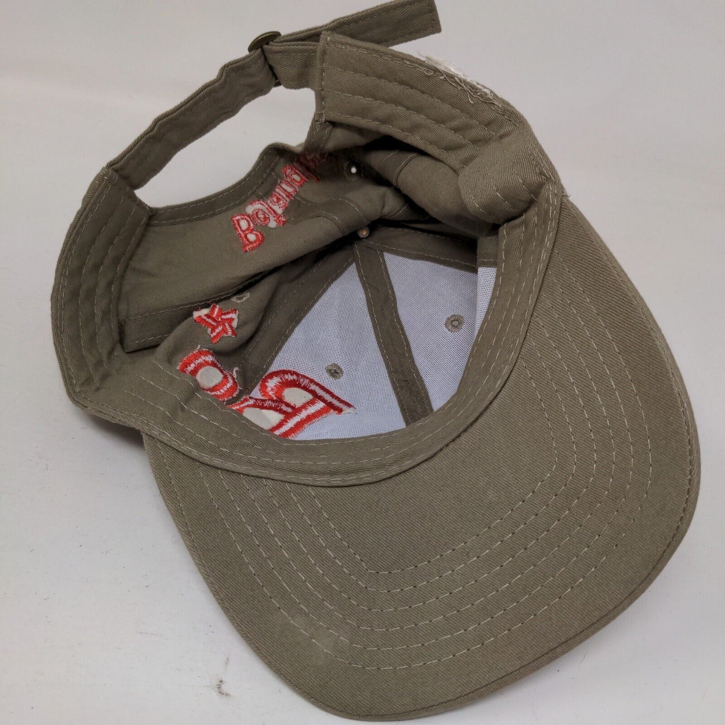 Bojangles Slideback Hat Tan One Size Embroidered Adjustable 6 Panel
