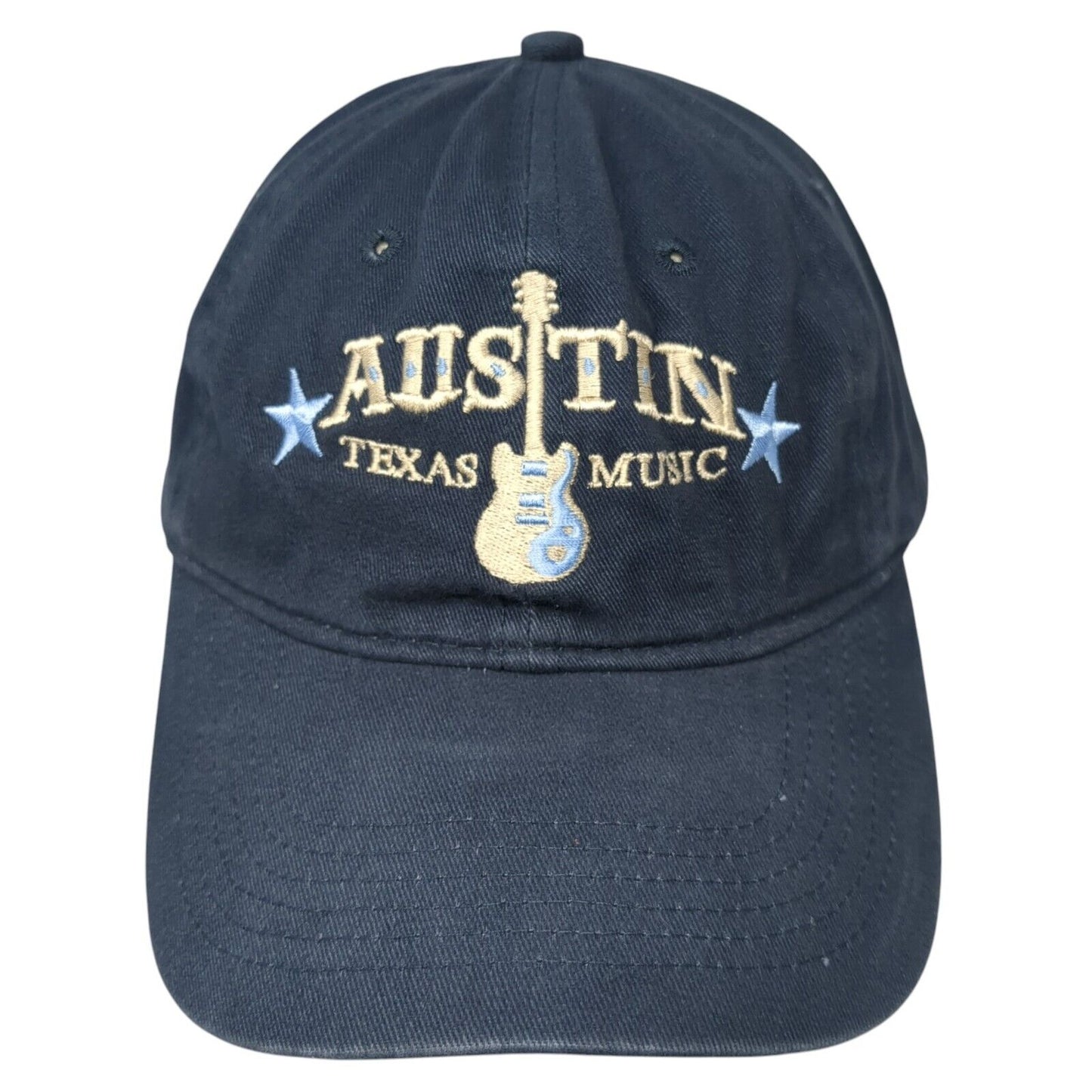 Austin Texas Music Slideback Hat Blue OS Adjustable Embroidered Port & Company
