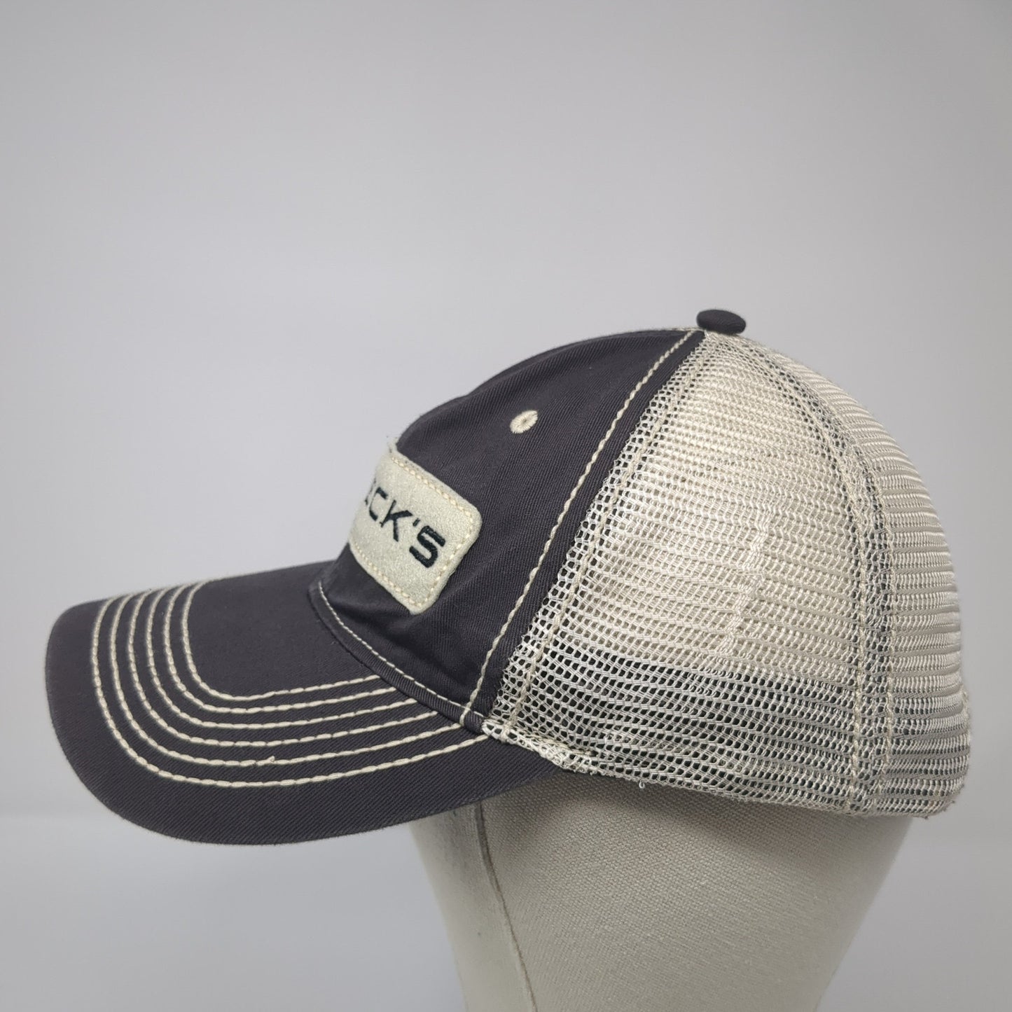 Beck's Strapback Trucker Hat Gray One Size Adjustable Embroidered Mesh Back