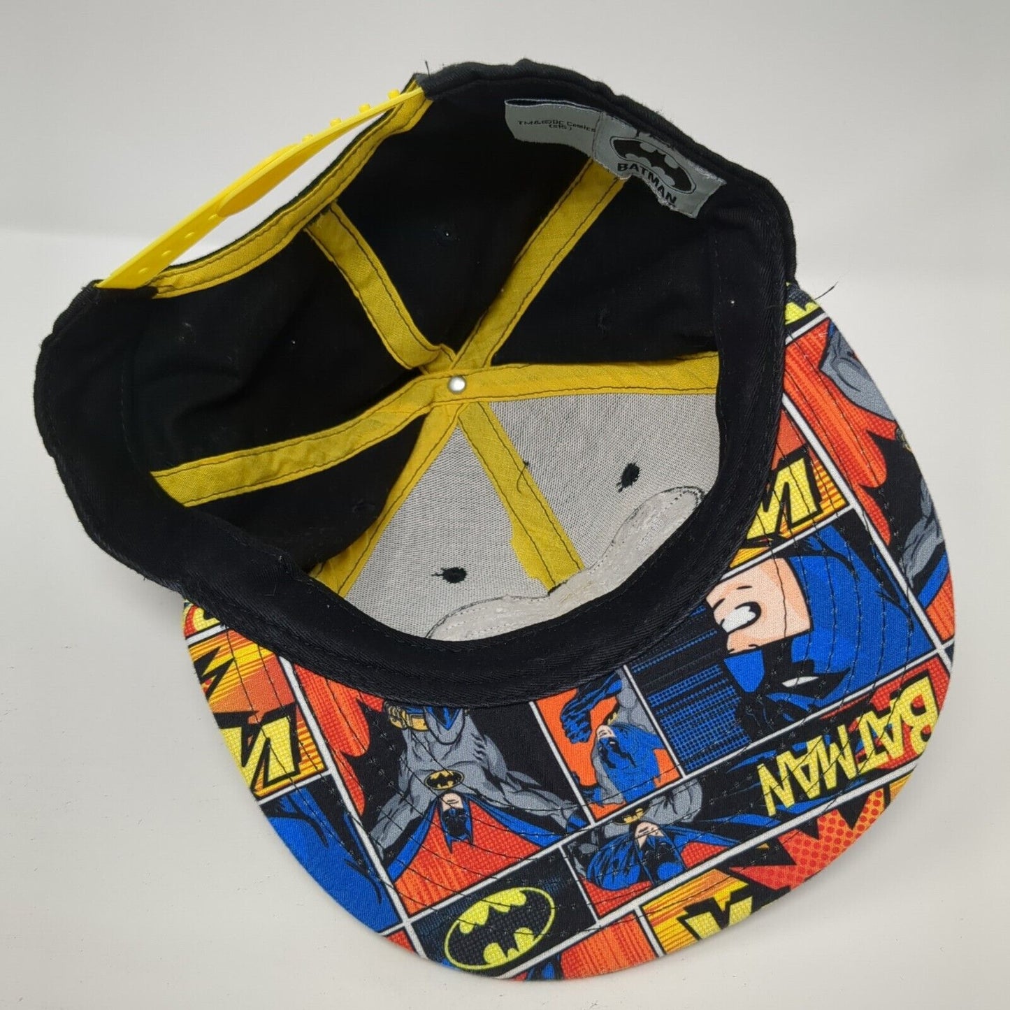 Batman Snapback Hat Black One Size Adjustable Solid 6 Panel DC Comics