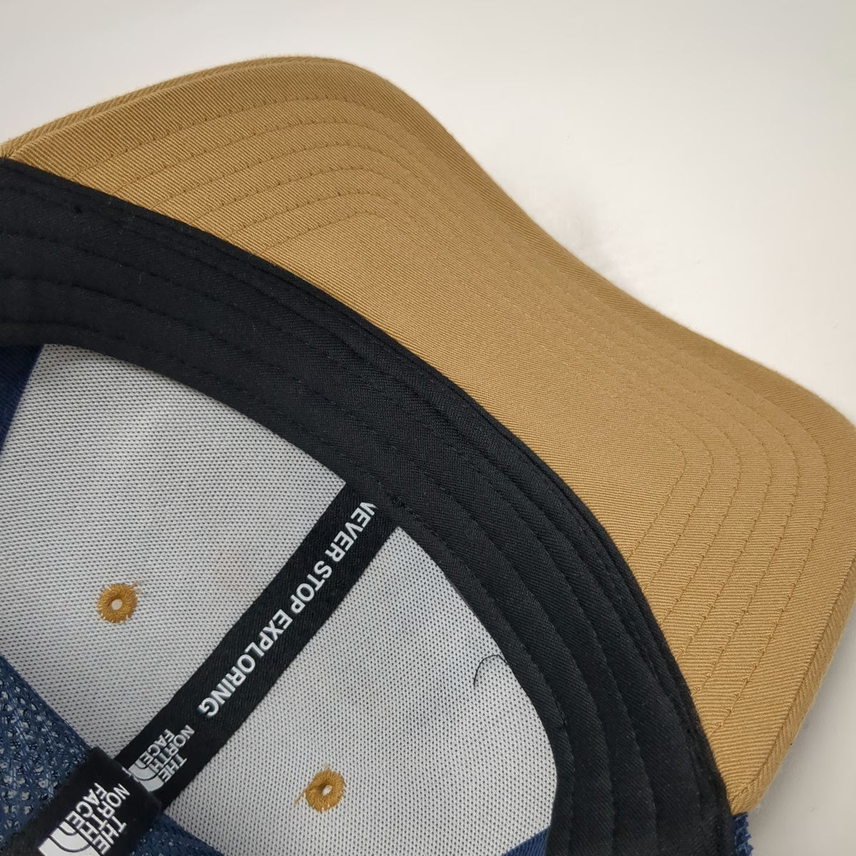The North Face Trucker Hat Brown Blue One Size Bear Mountain Graphic Mesh Back