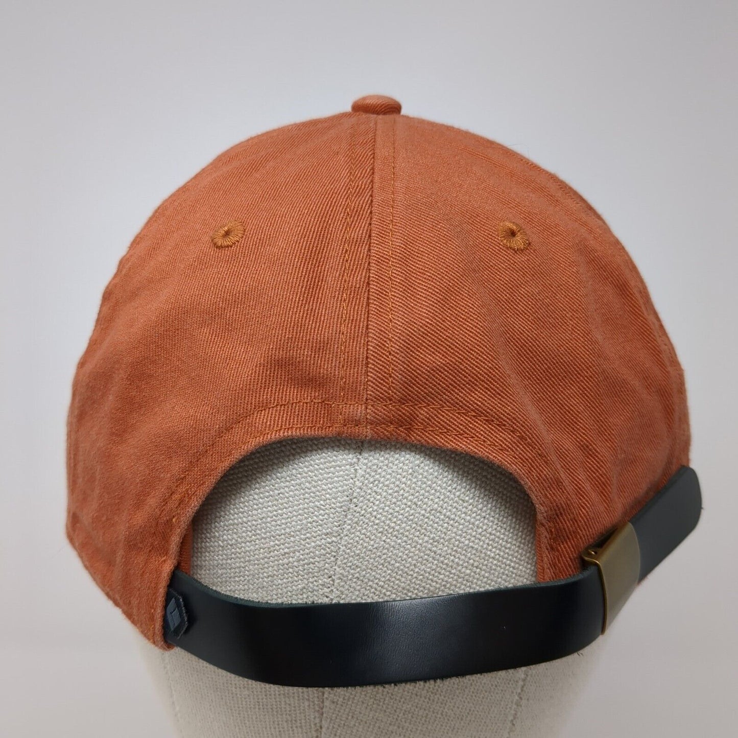 Live Climb Repeat Slideback Hat Orange One Size Adjustable Leather Strap