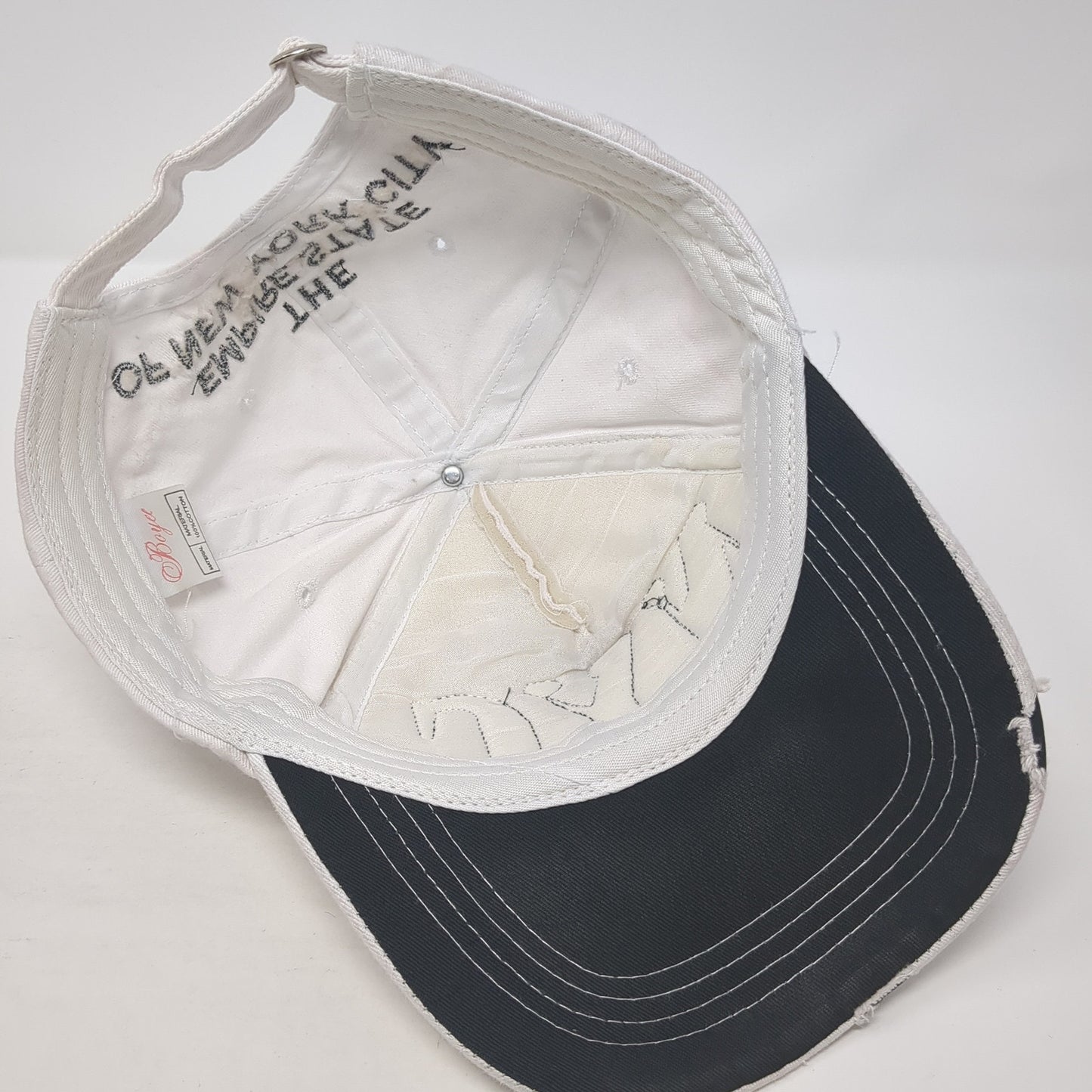 NYC Team Najor Slideback Hat White One Size Adjustable Embroidered Boyee