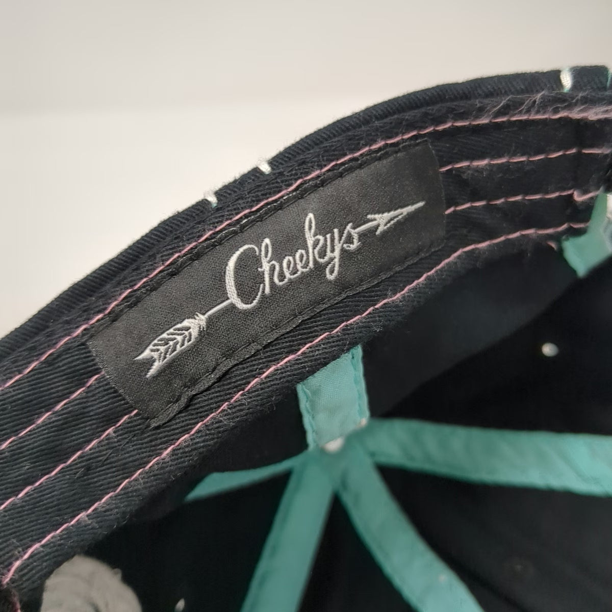 Cheekys Baseball Cap Black OSFM Hook Antler Heart Distressed Arrow Pattern Hat