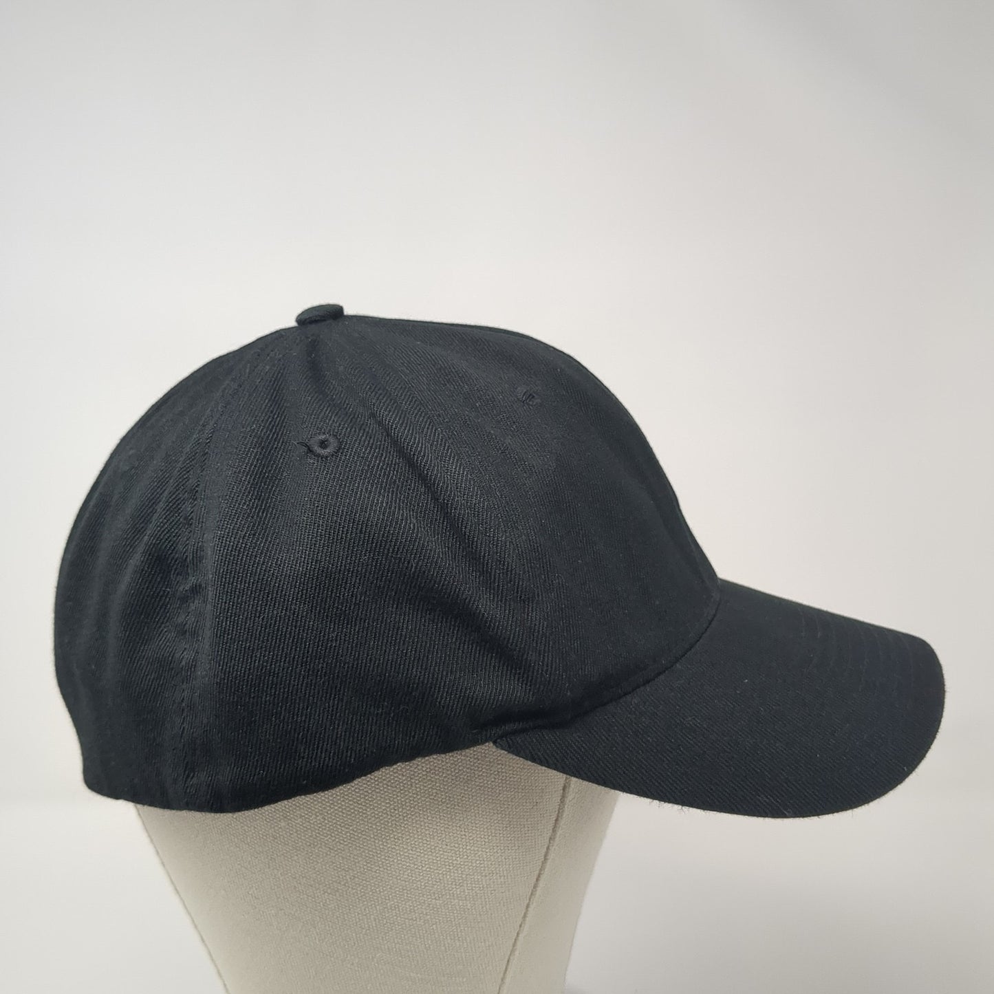 Richardson Fitted Baseball Cap Black One Size Lightweight 6 Panel Blank