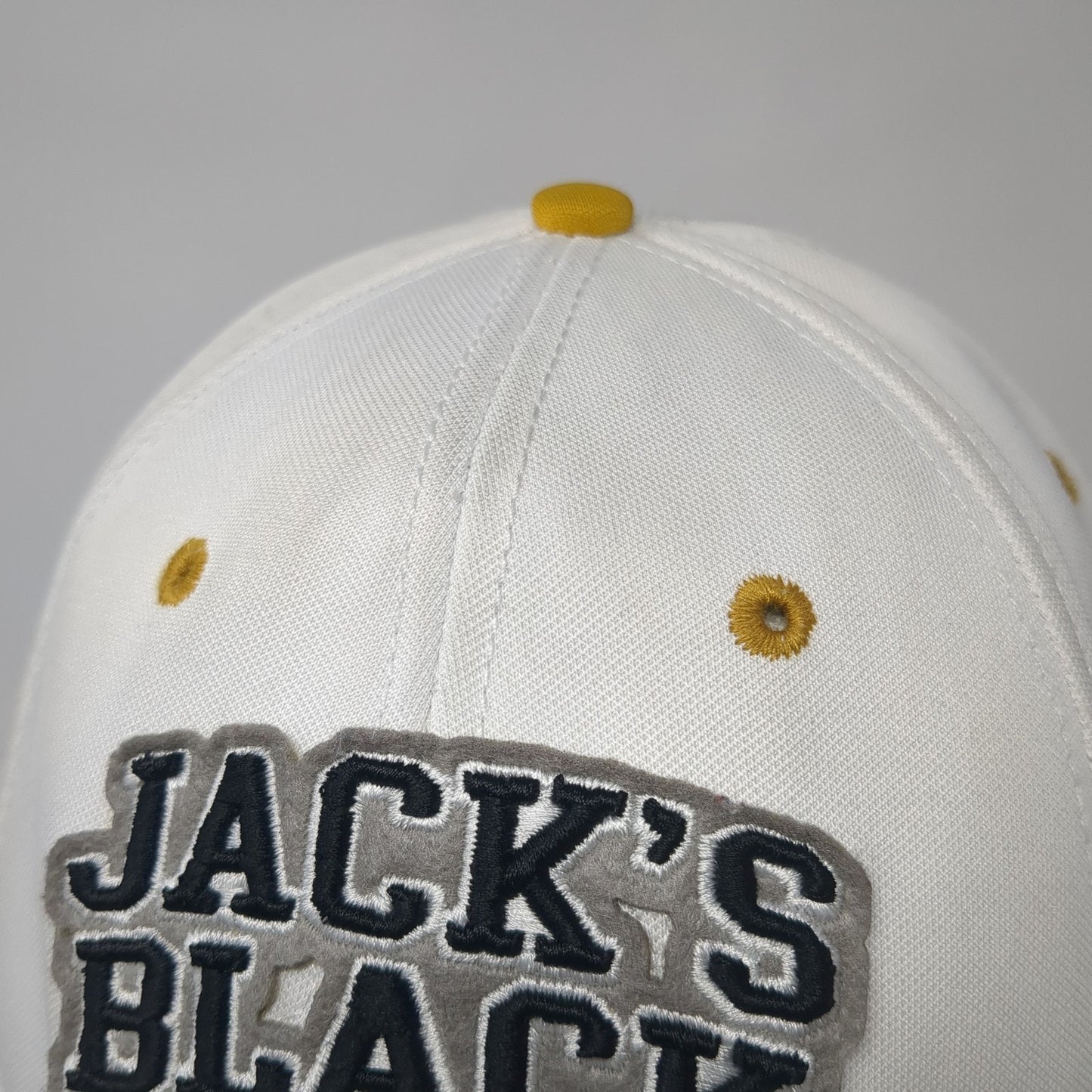 Jack's 7628 YDS Black Fitted Baseball Cap White One Size Adjustable The Game