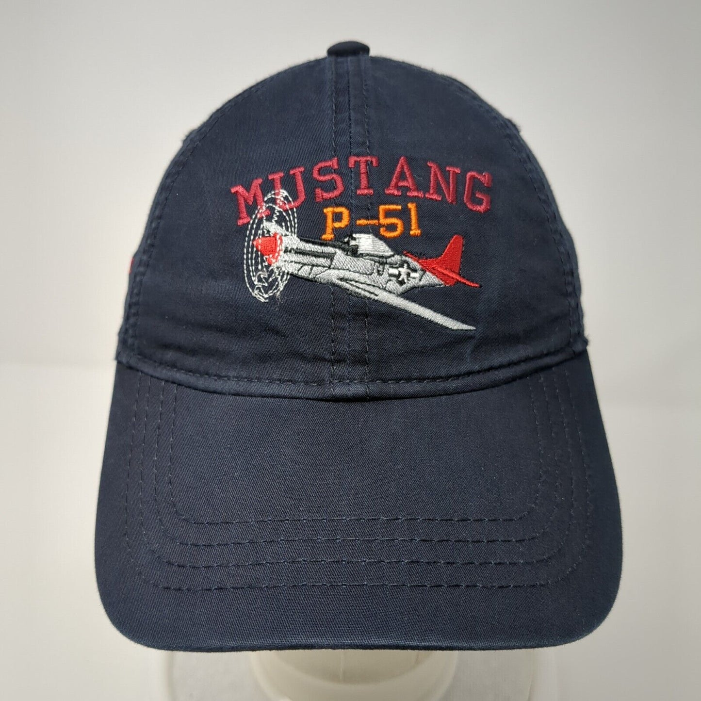 Mustang P-51 Strapback Hat Blue One Size Erickson Aircraft Collection