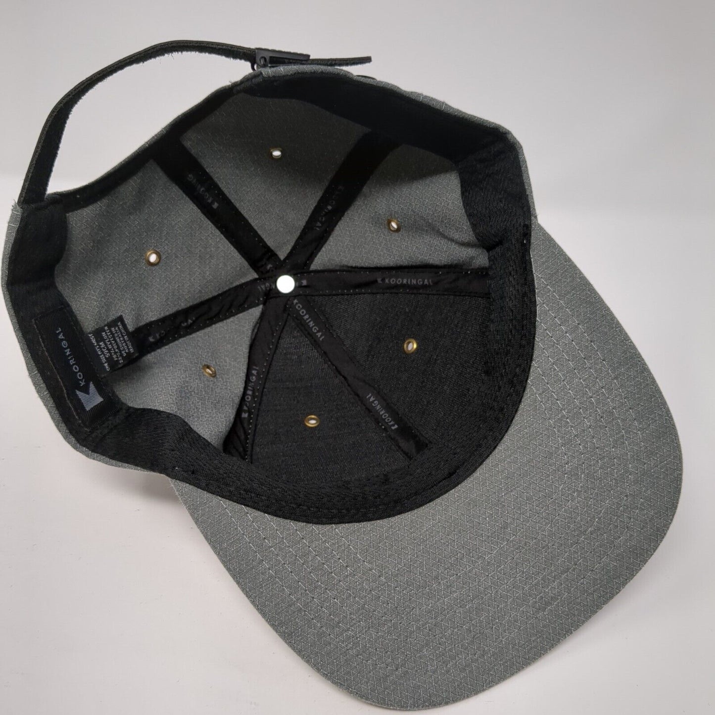 Kooringal Slideback Hat Gray One Size Adjustable Vented Holes 6 Panel Blank
