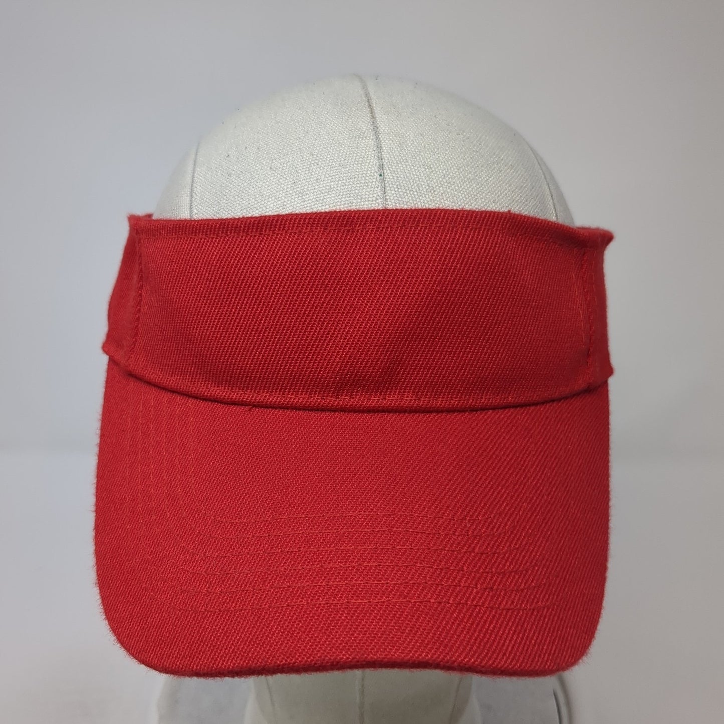 Unbranded Strapback Visor Hat Red One Size Adjustable Solid Blank Outdoor