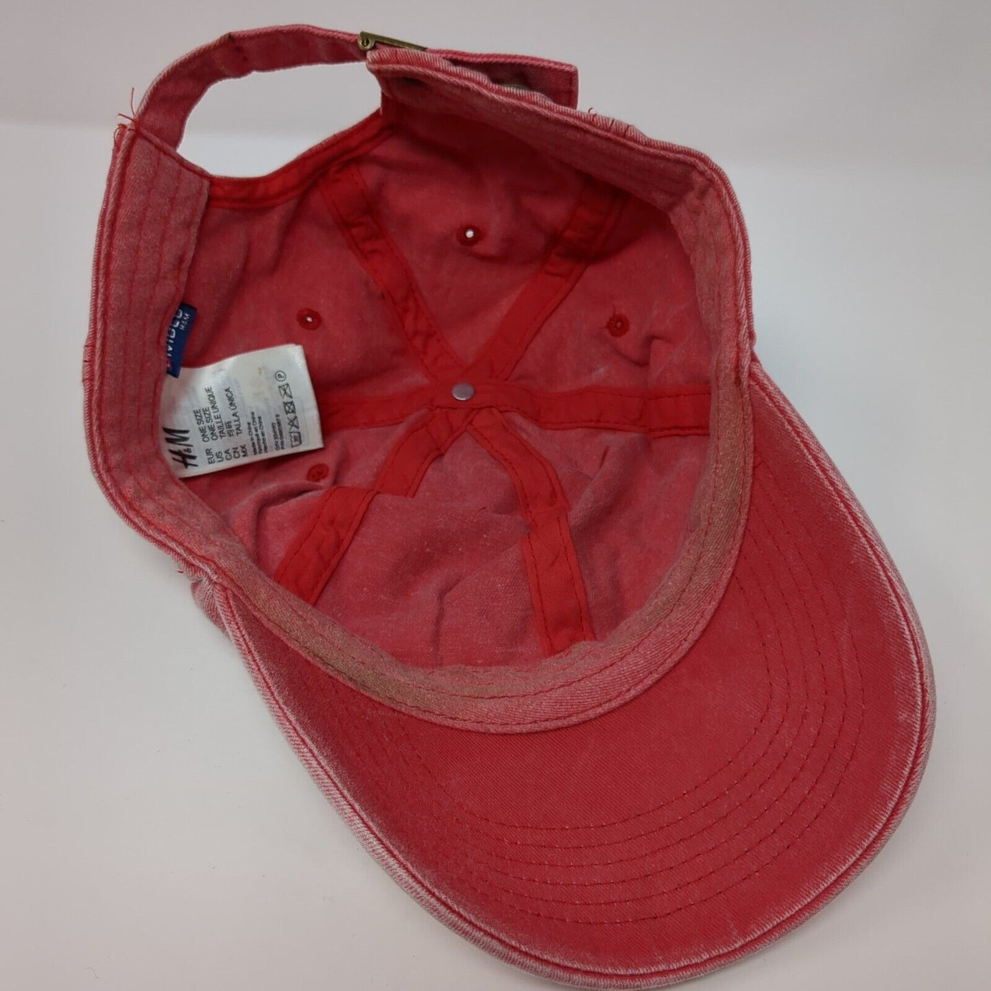 Divided by H&M Slideback Hat Red One Size Adjustable Vented Holes 6 Panel Blank