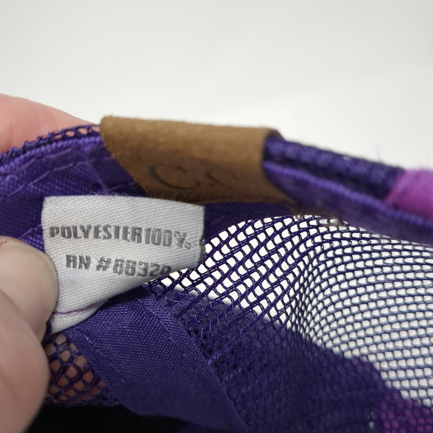 C.C Exclusives Strapback Trucker Hat Purple One Size Mesh Back Ponytail