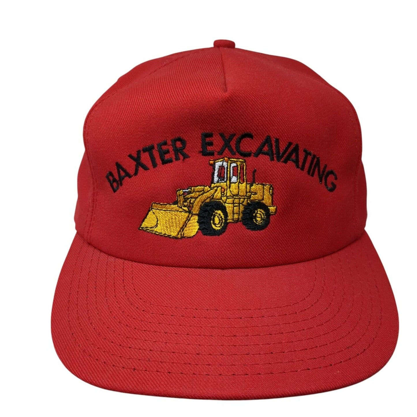 Baxter Excavating Snapback Hat Red One Size Adjustable Embroidered