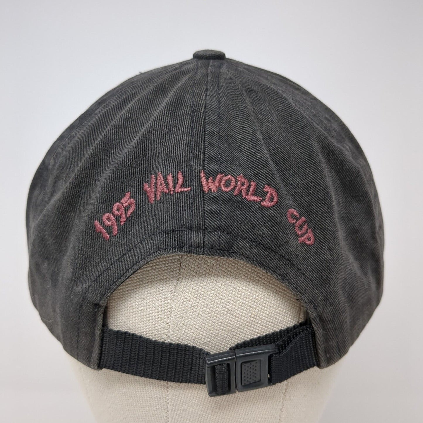 1995 Vail World Cup Strapback Hat Gray One Size Adjustable Embroidered