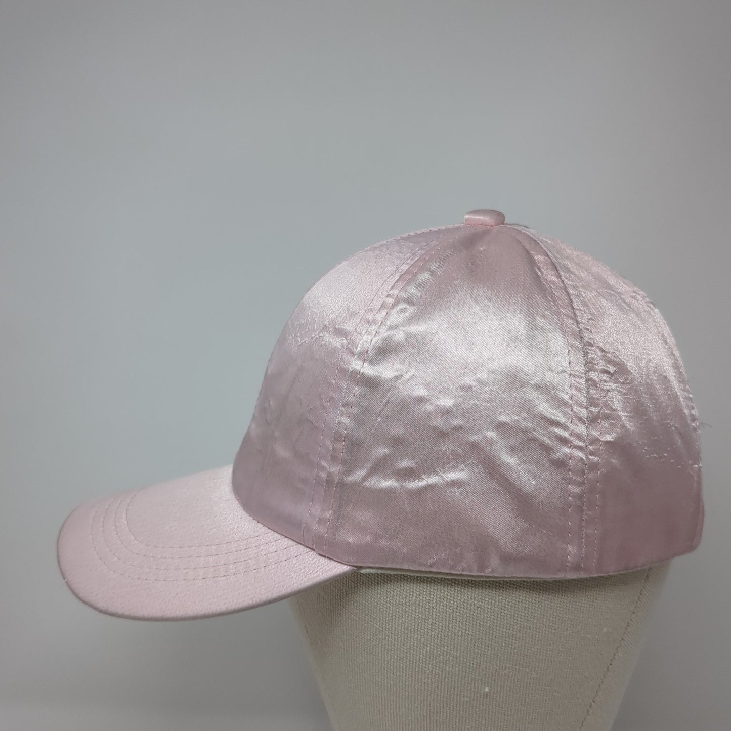 Unbranded Strapback Baseball Cap Pink One Size Adjustable Satin Blank 6 Panel