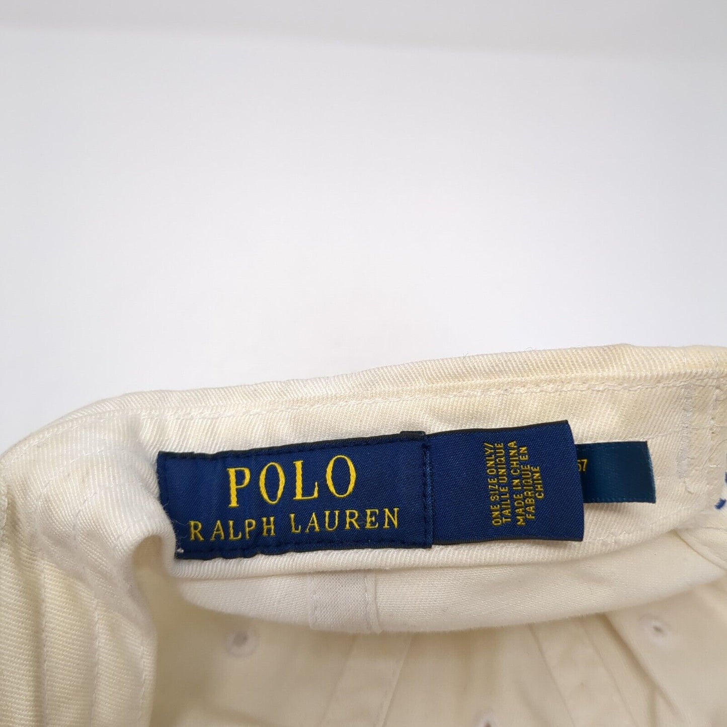 Polo Ralph Lauren Slideback Hat White OS Adjustable Embroidered Distressed