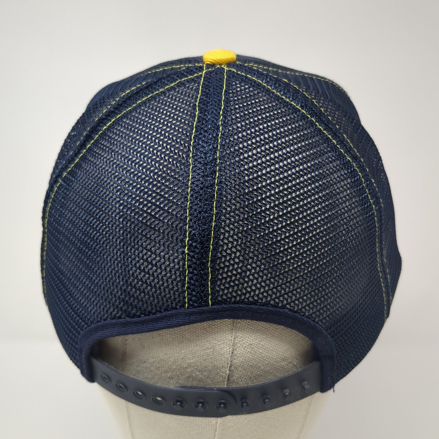 Bandoy Snapback Trucker Hat Blue One Size Adjustable Embroidered Mesh Back