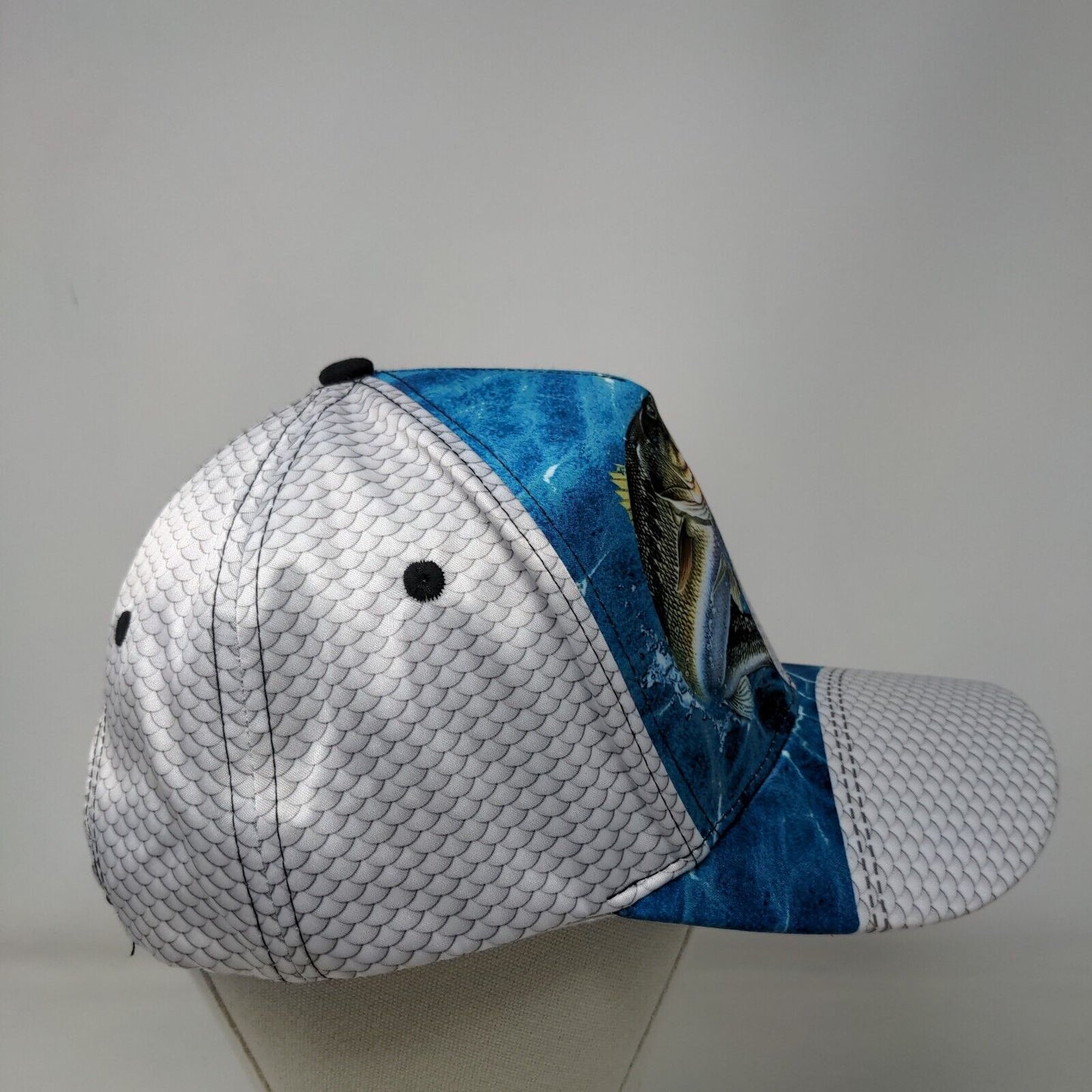 Bass Fish Snapback Hat Multicolor One Size Adjustable Vent Holes Outdoor