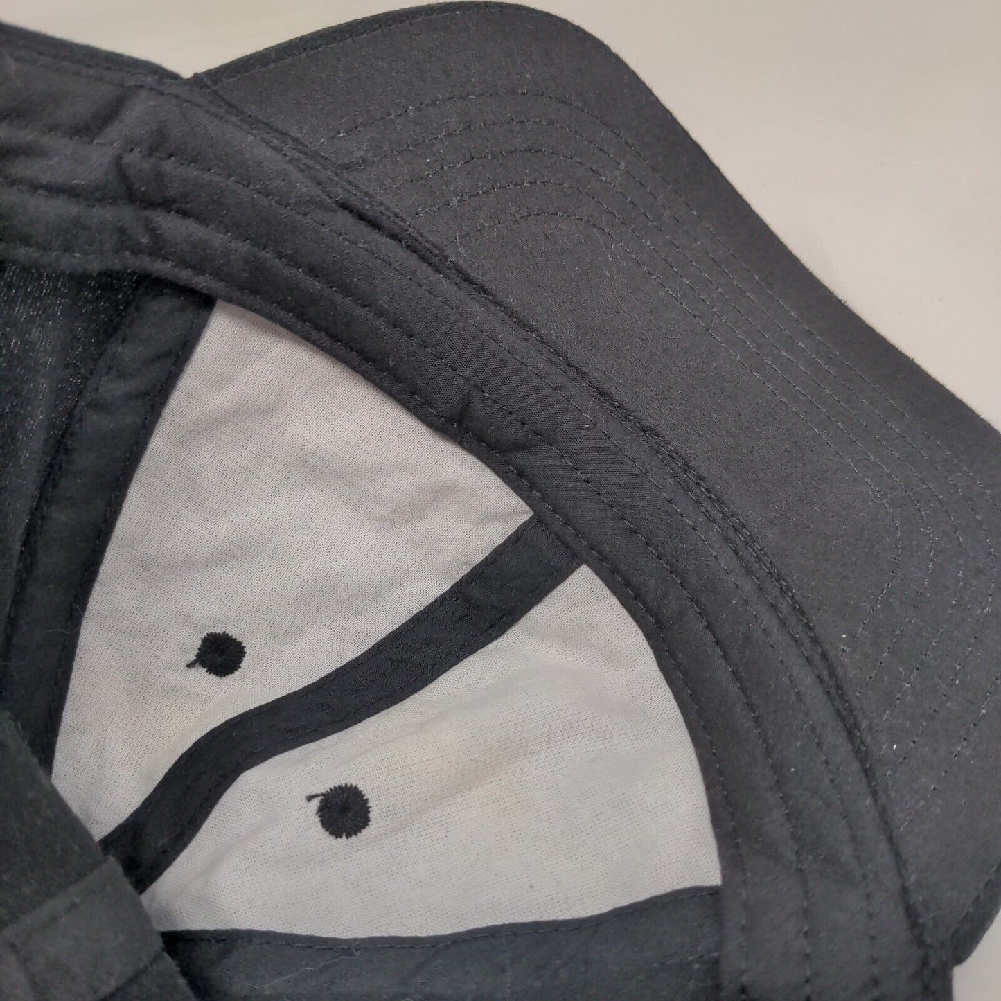 Unbranded Strapback Hat Black OSFM Solid Adjustable Blank Vent Holes