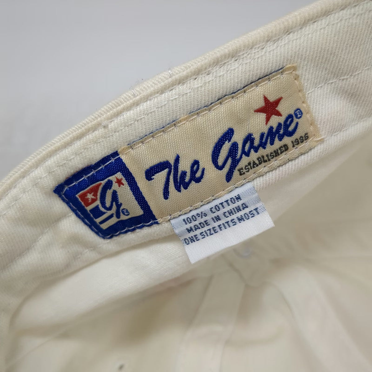 The Game Navy Sailing White One Size Slideback Cotton Logo Baseball Cap Hat