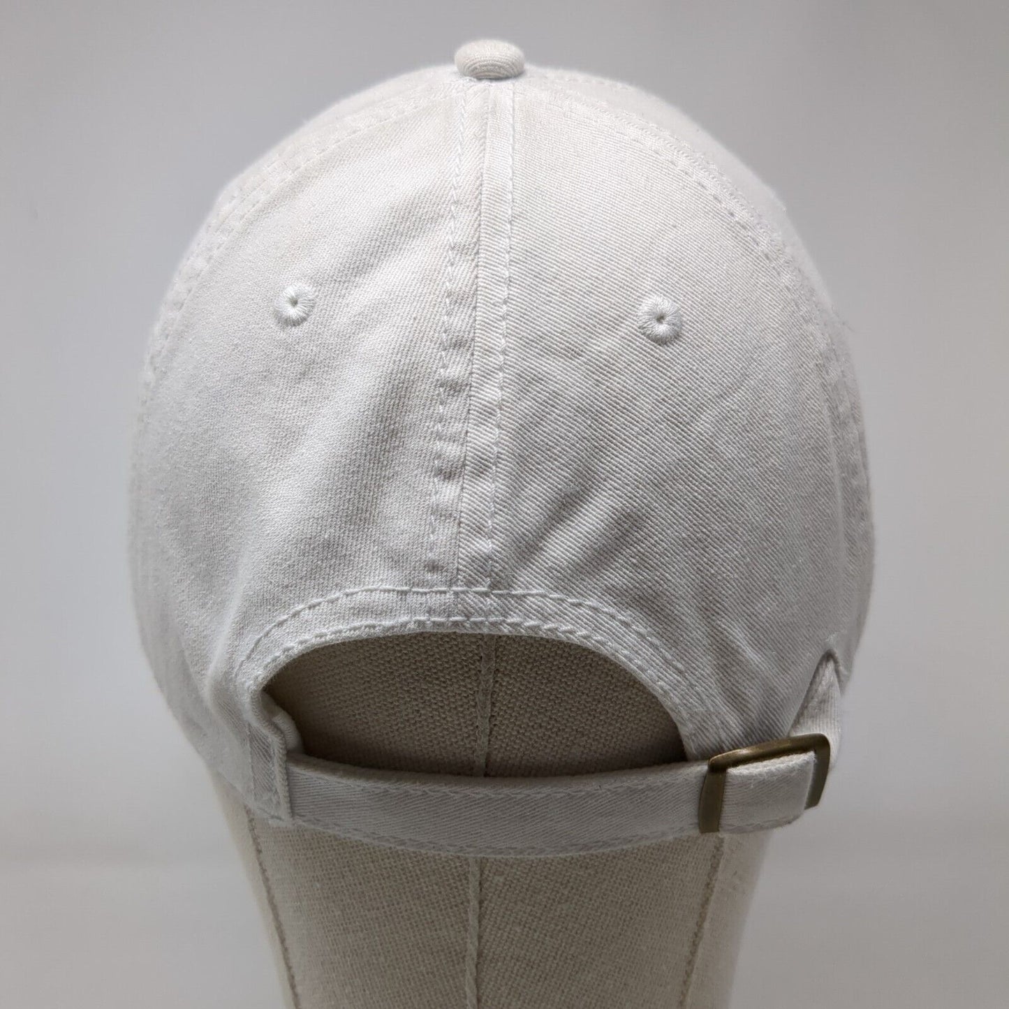 American Needle Slideback Hat White One Size Adjustable Solid 6 Panel