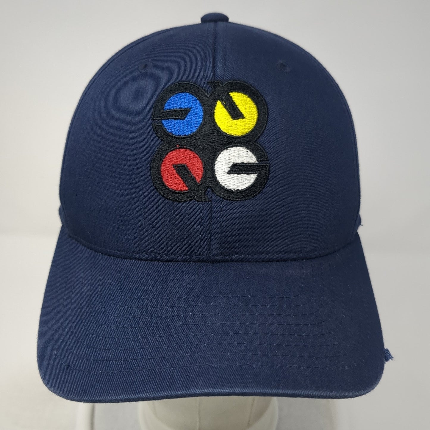 Quad Fitted Hat Blue XL Embroidered Logo Solid Flexfit Port Authority