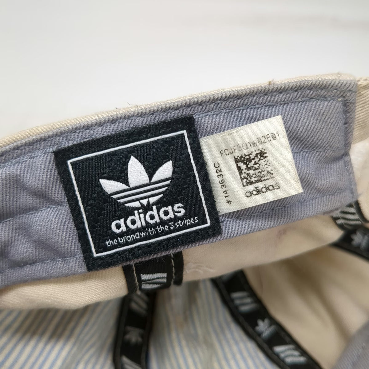 Adidas Baseball Cap Beige One Size Trefoil Embroidered Logo Slideback Hat