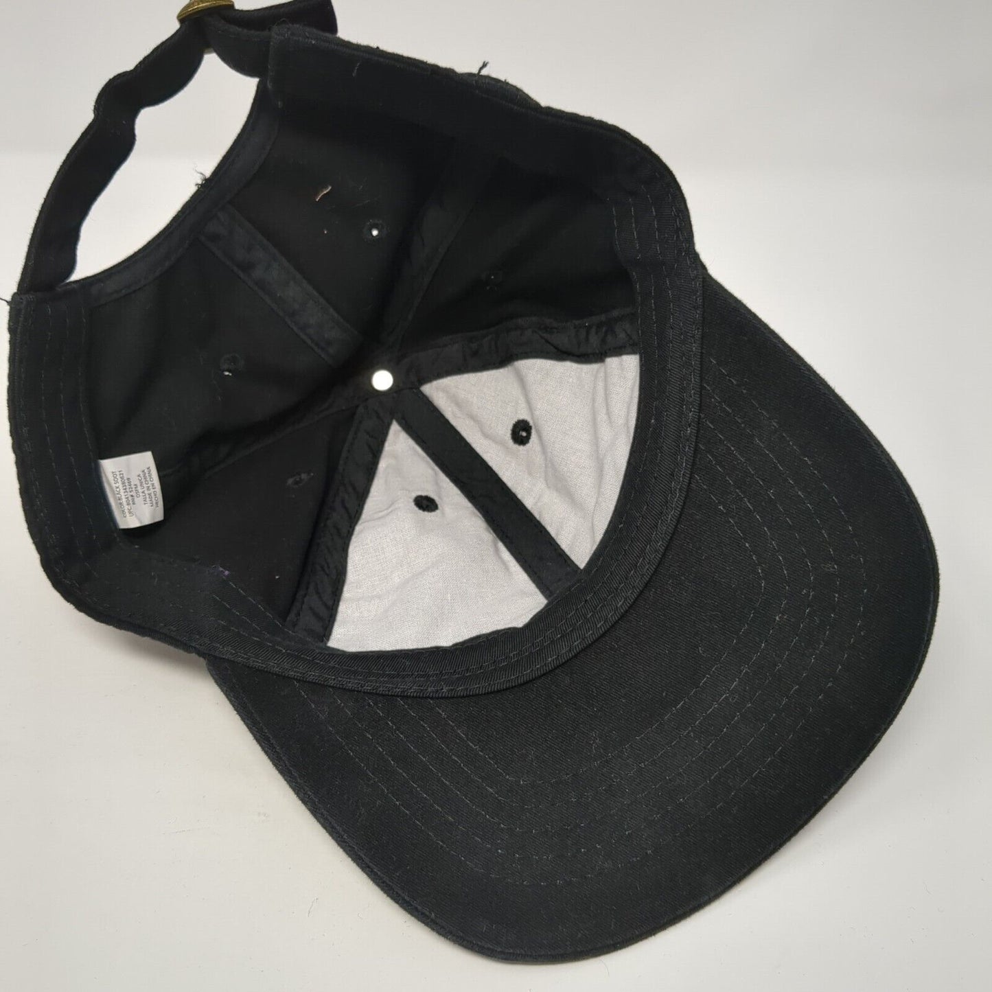 Unbranded Slideback Hat Black One Size Adjustable Vented Holes 6 Panel Blank