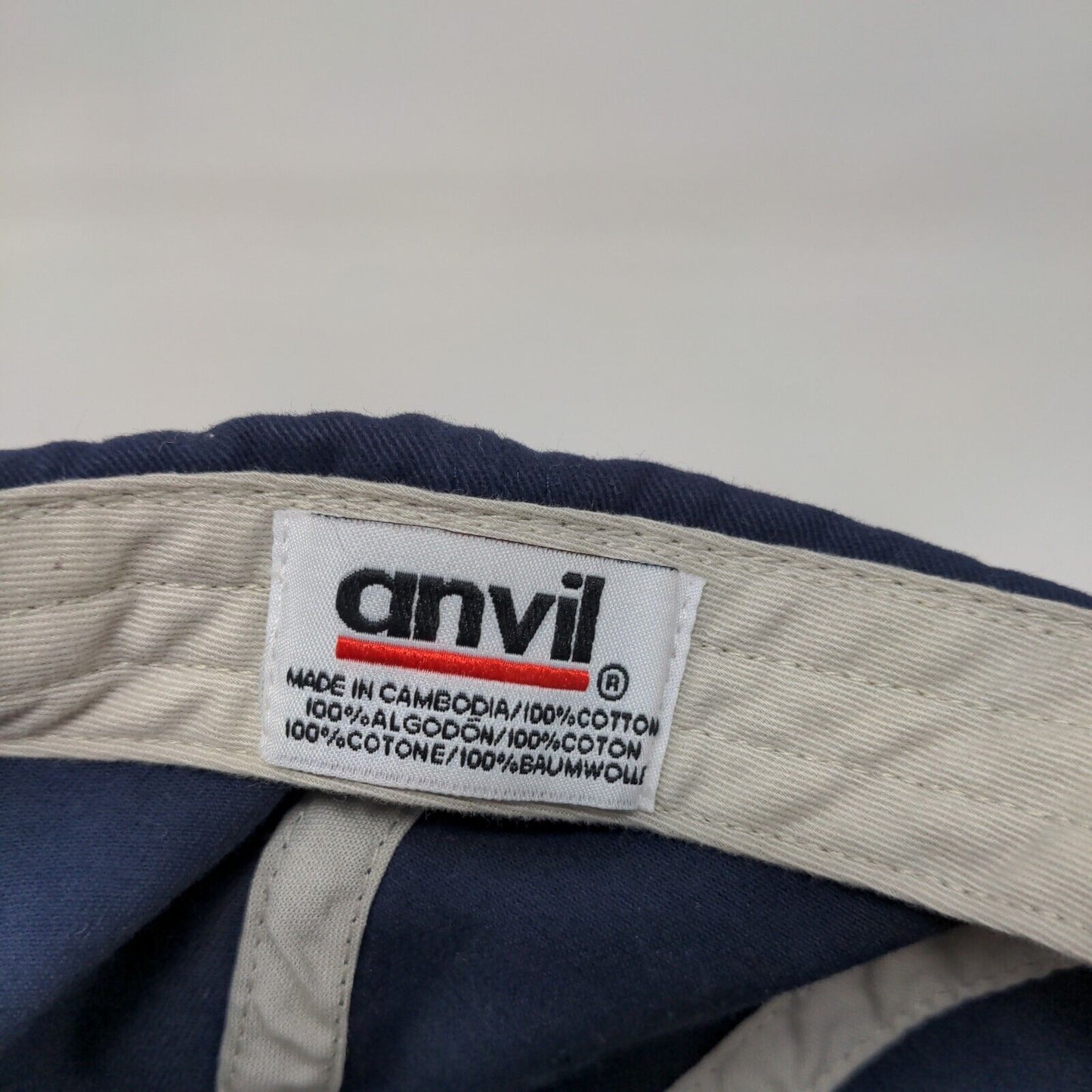 Anvil Slideback Hat Blue One Size Adjustable Solid 6 Panel Blank