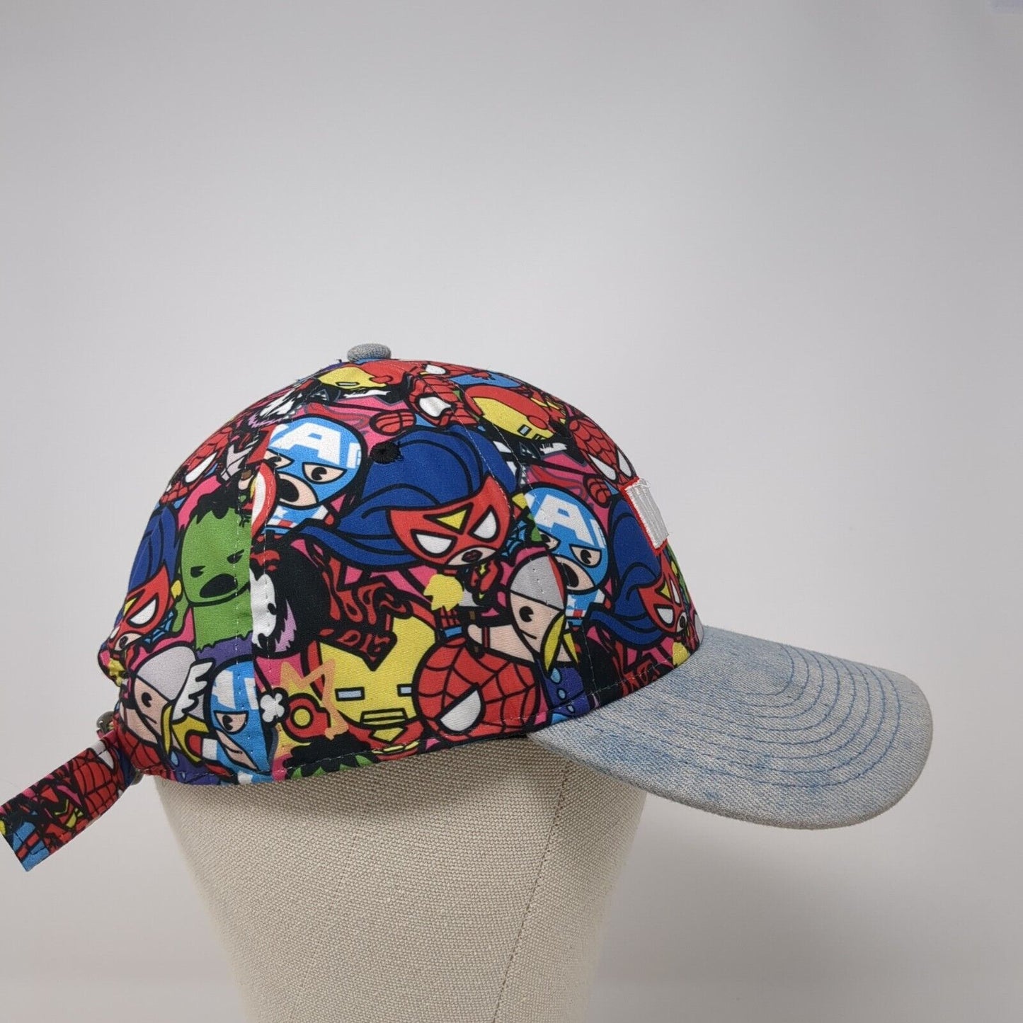 Marvel Slideback Hat Multicolor One Size Adjyustable Chibis Characters 6 Panel