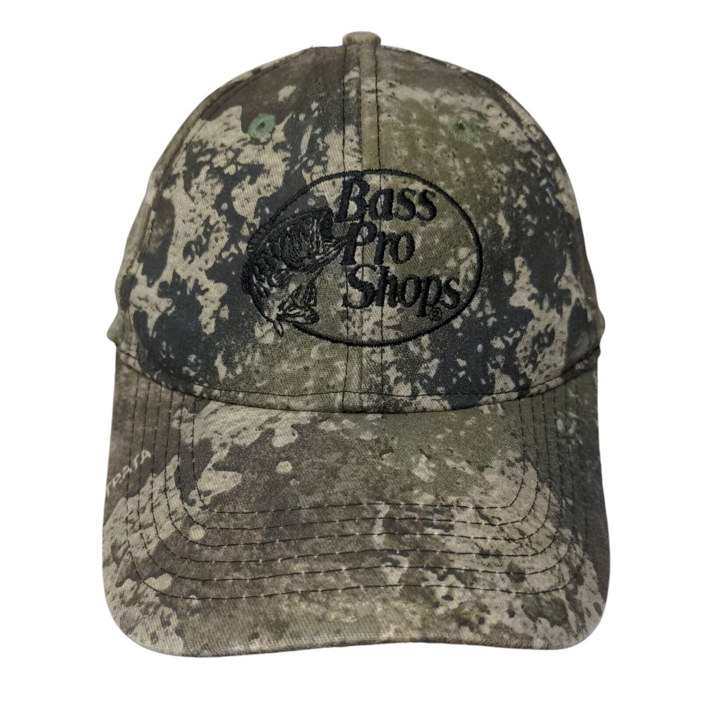Bass Pro Shops Snapback Hat Camouflage One Size Embroidered Gone Fishing