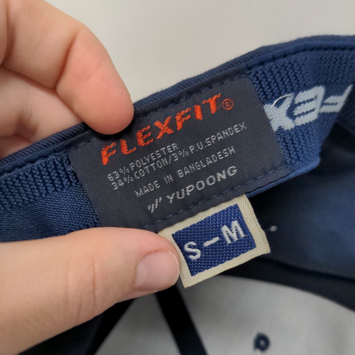 Yupoong Fitted Hat Blue S/M Flexfit Lightweight Vented Holes 6 Panel Blank