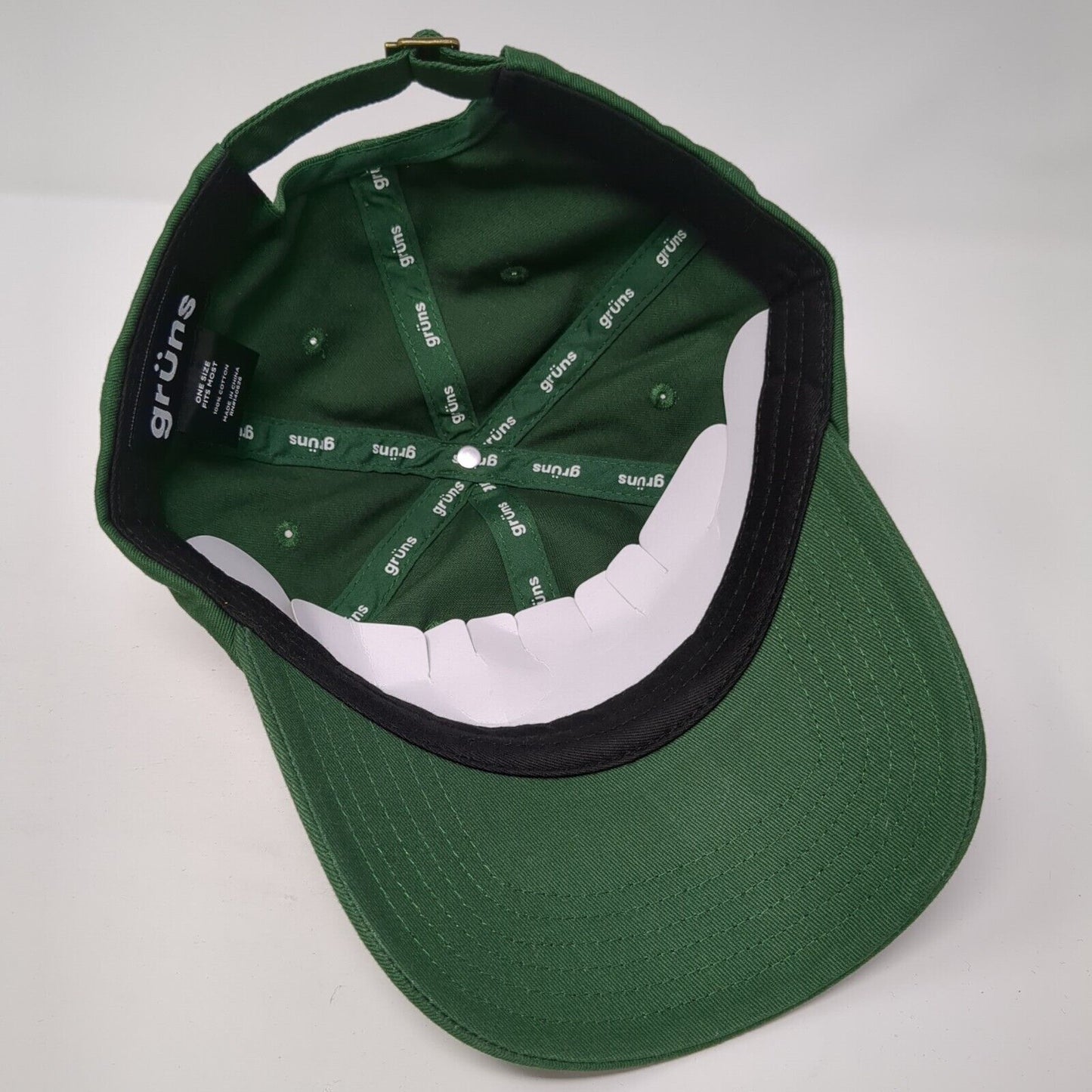 Gruns Slideback Hat Green One Size Adjustable Embroidered 6 Panel