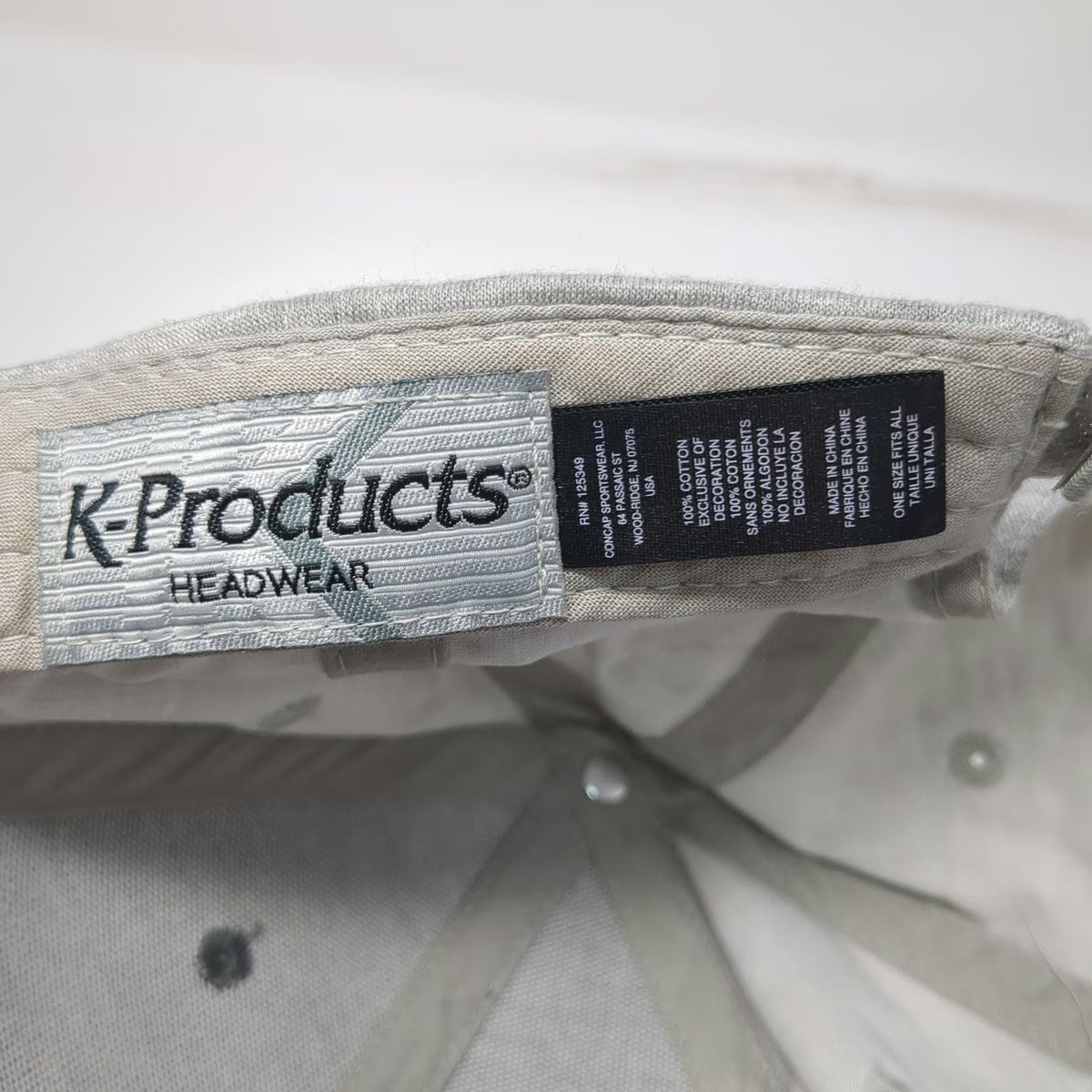 K-Products Simplot Gray One Size Baseball Cap Hat Herringbone Jersey Strapback