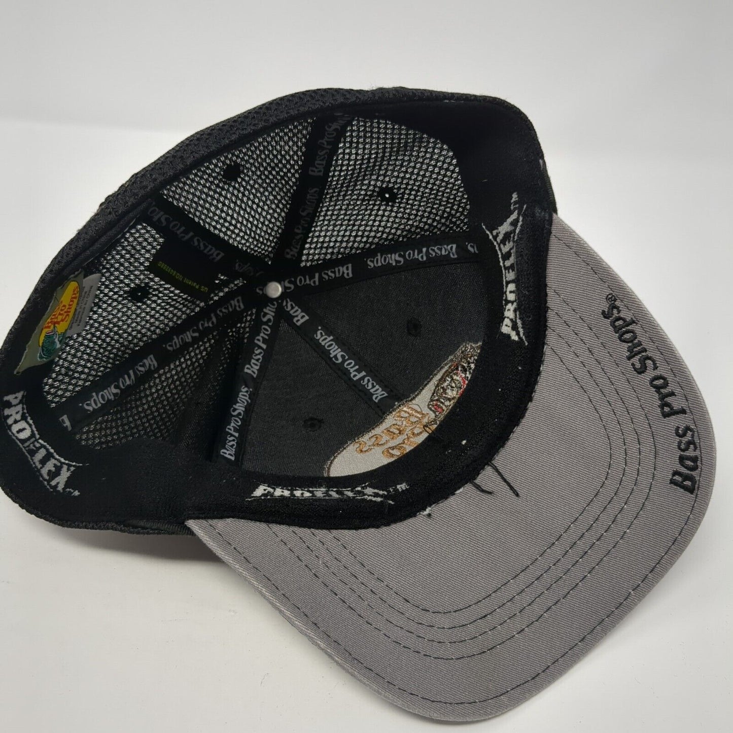 Bass Pro Shops Fitted Trucker Hat Black One Size Proflex Mesh Back Outdoor Cap