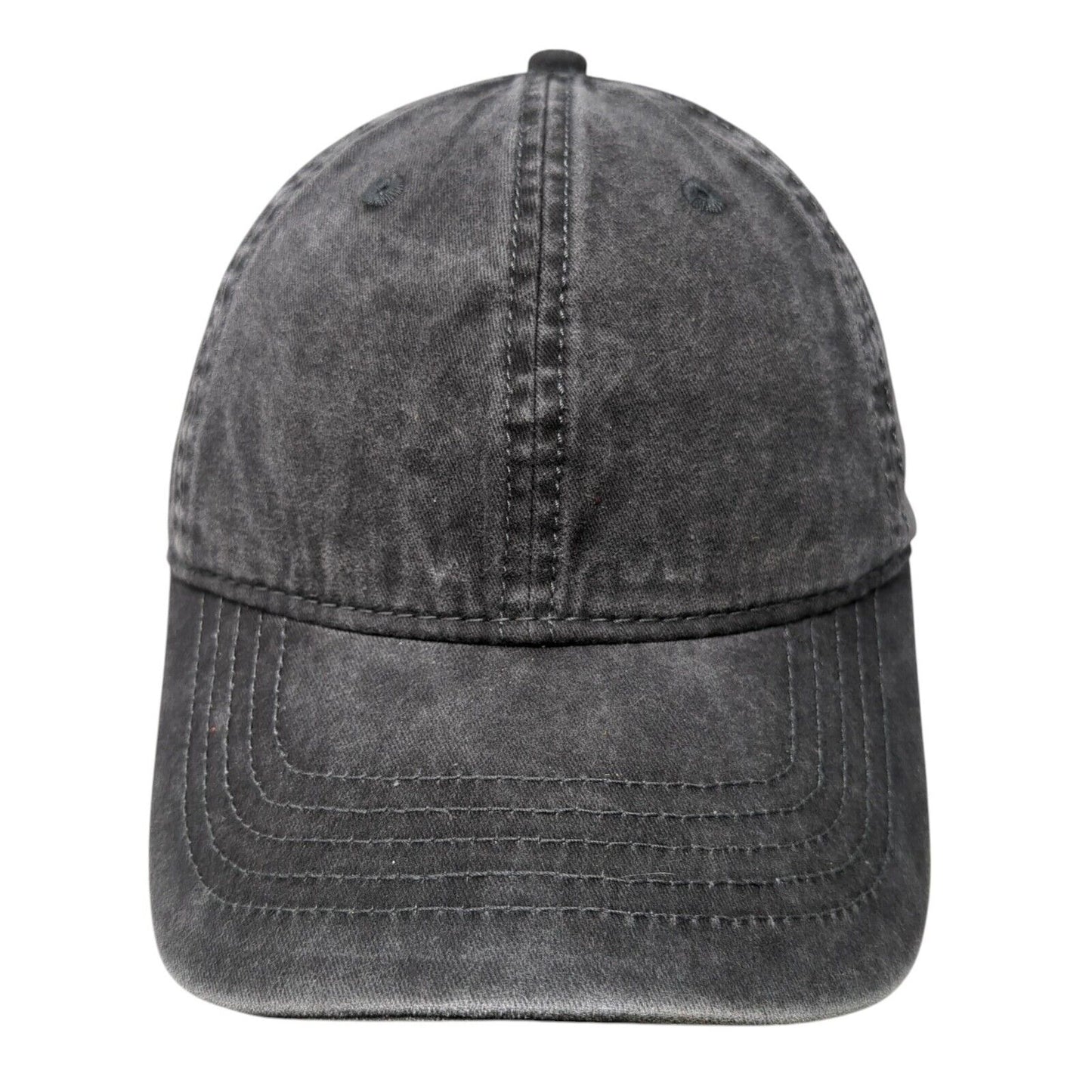 Unbranded Slideback Hat Black OS Adjustable Vented Holes 6 Panel Blank Cotton