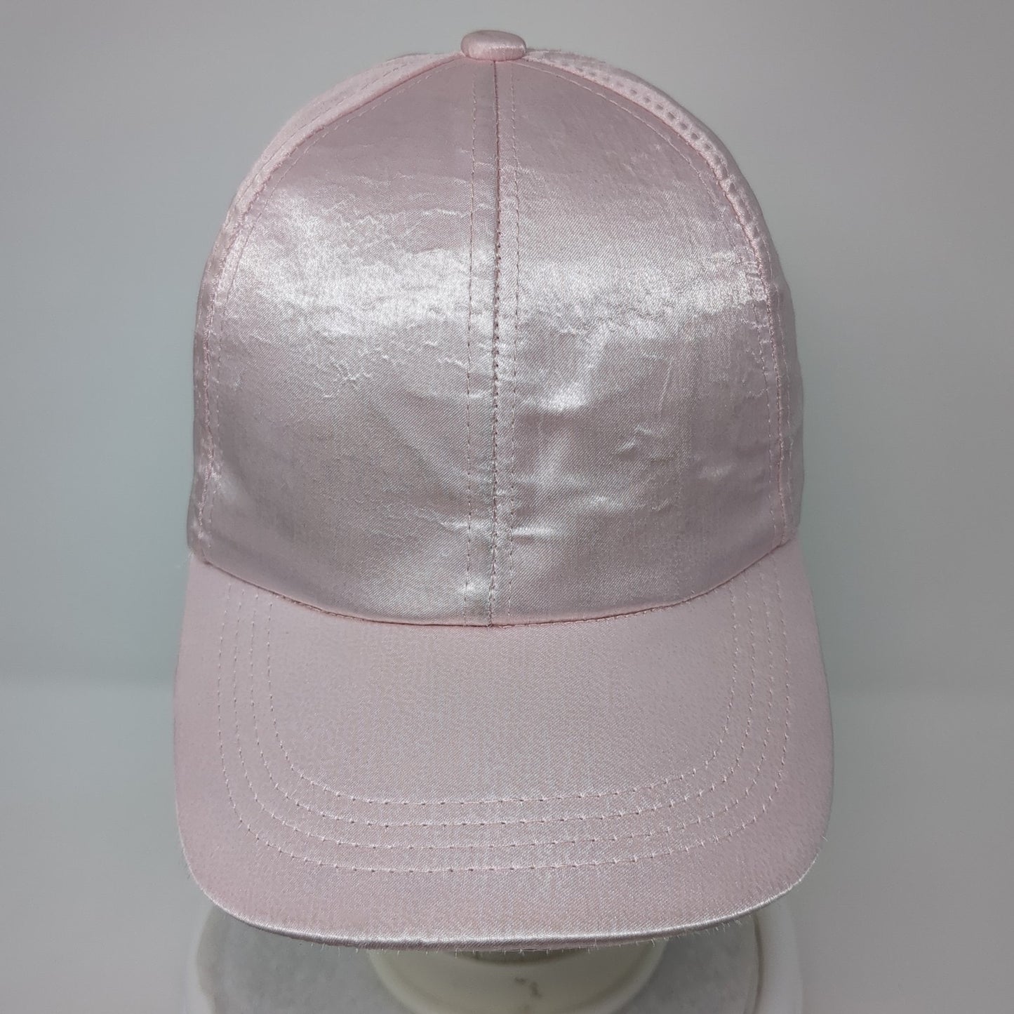 Unbranded Strapback Baseball Cap Pink One Size Adjustable Satin Blank 6 Panel