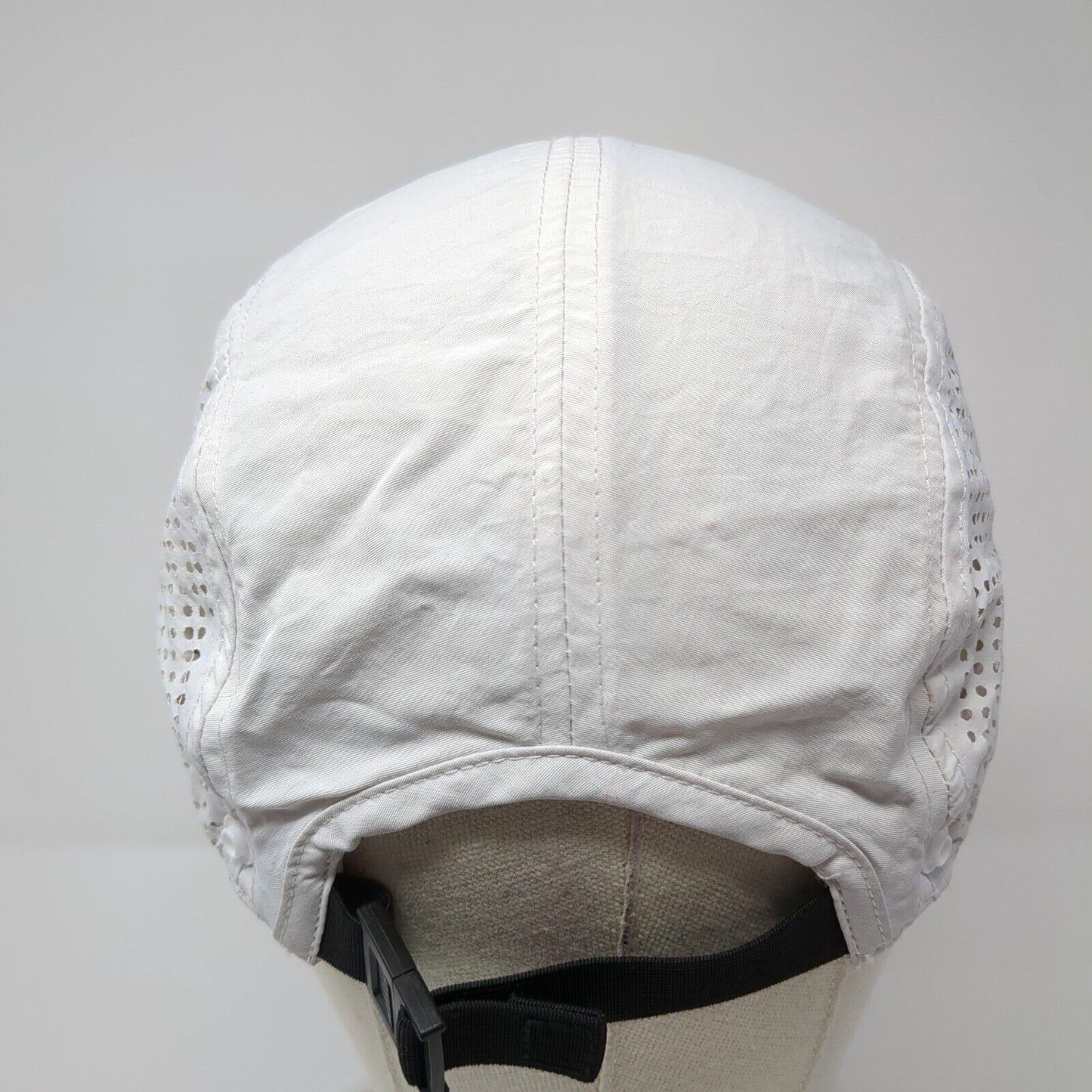 Bassdash Strapback Hat White One Size Adjustable Laser Cut Perforated