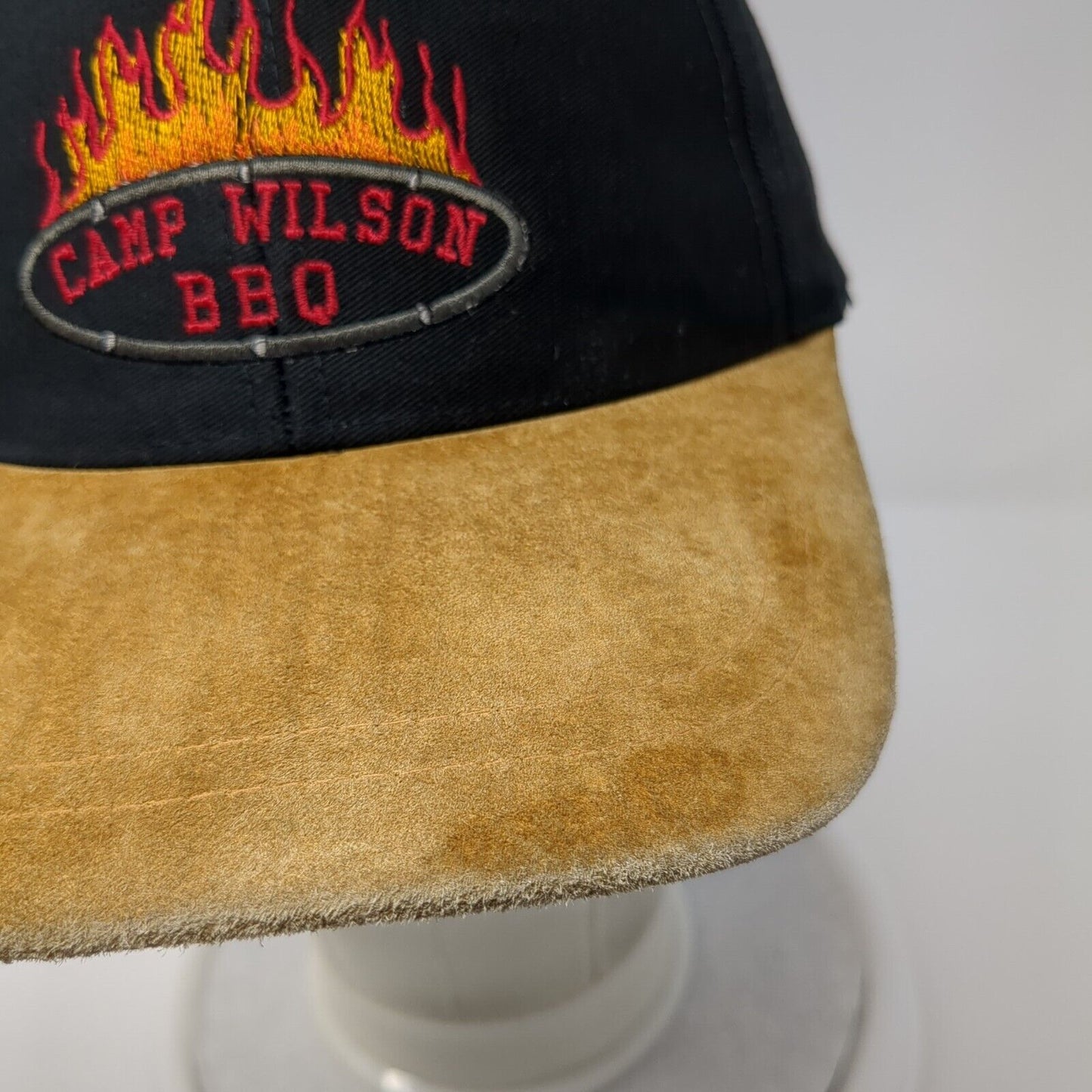 Camp Wilson BBQ Slideback Hat Black One Size Colorblock 6 Panel Nissin