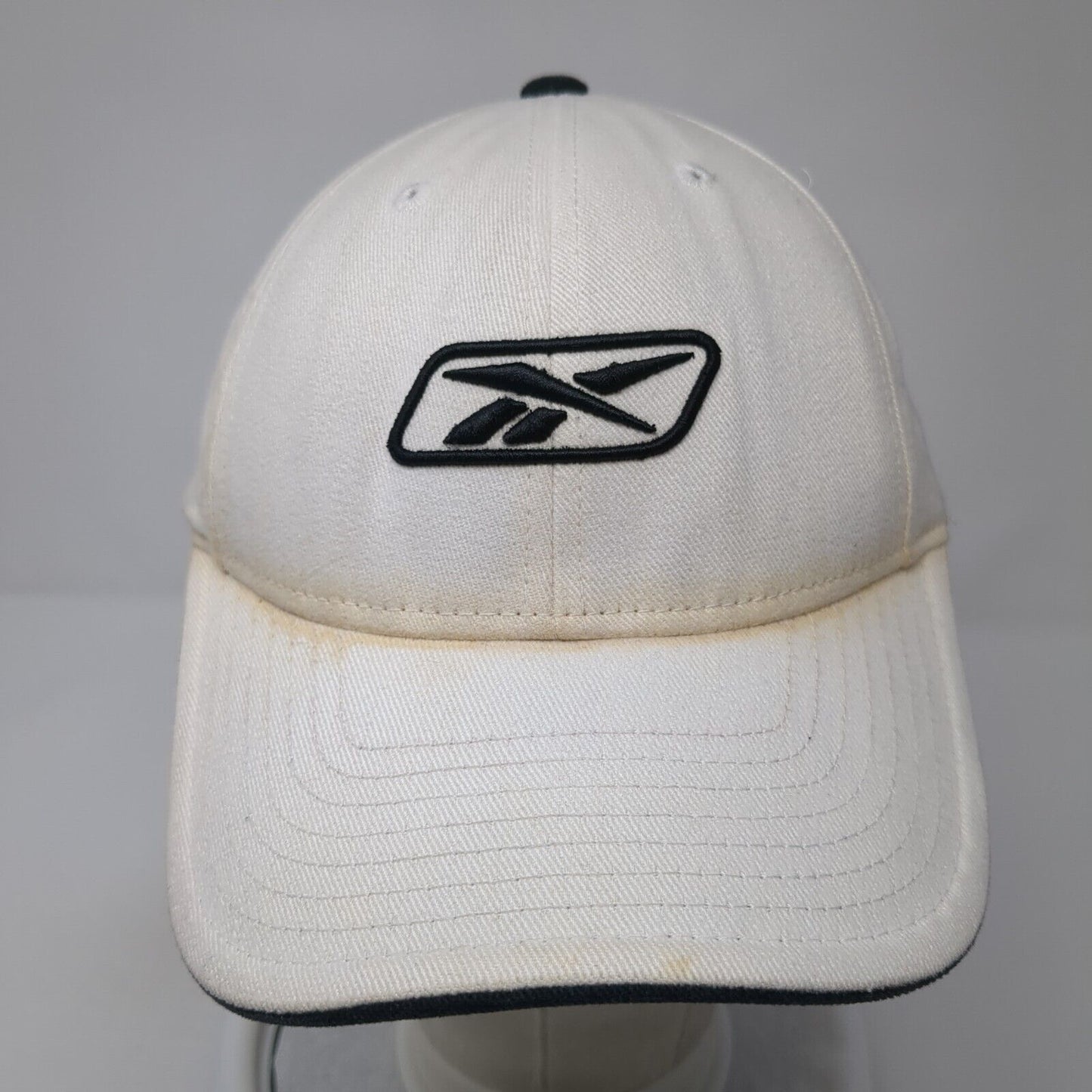 Reebok Strapback Hat White One Size Adjustable Embroidered 6 Panel Cotton
