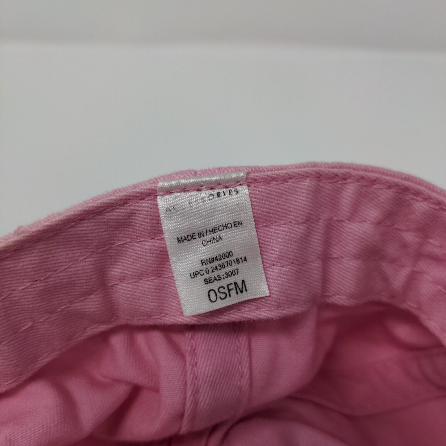 Unbranded Slideback Hat Pink OSFM Adjustable Vented Holes 6 Panel Blank