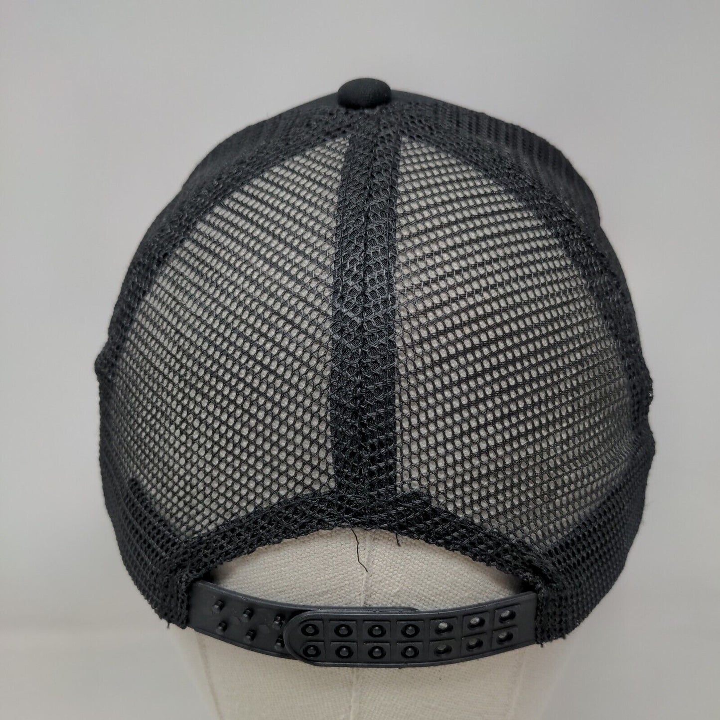 Bear Skull Snapback Mesh Back Trucker Hat Black One Size Adjustable