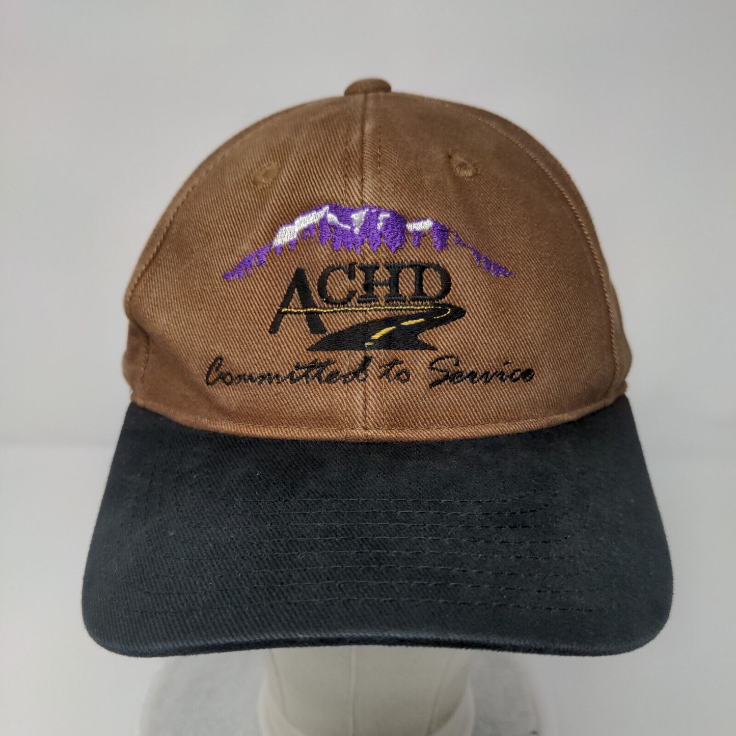 ACHD Committed To Service Strapback Hat Brown One Size Colorblock