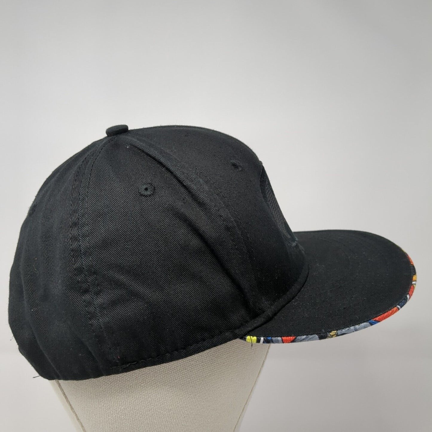 Batman Snapback Hat Black One Size Adjustable Solid 6 Panel DC Comics