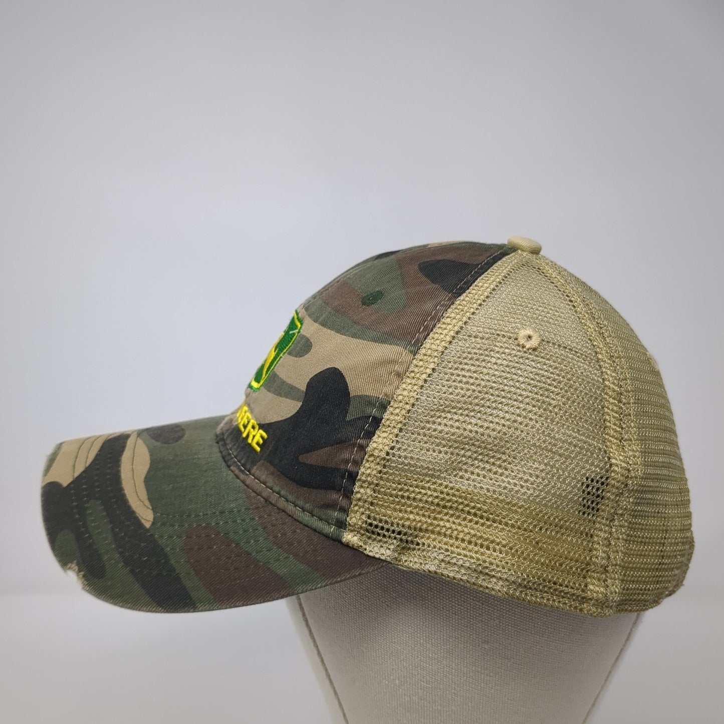 John Deere Snapback Trucker Hat Multicolor One Size Adjustable Mesh Back Camo