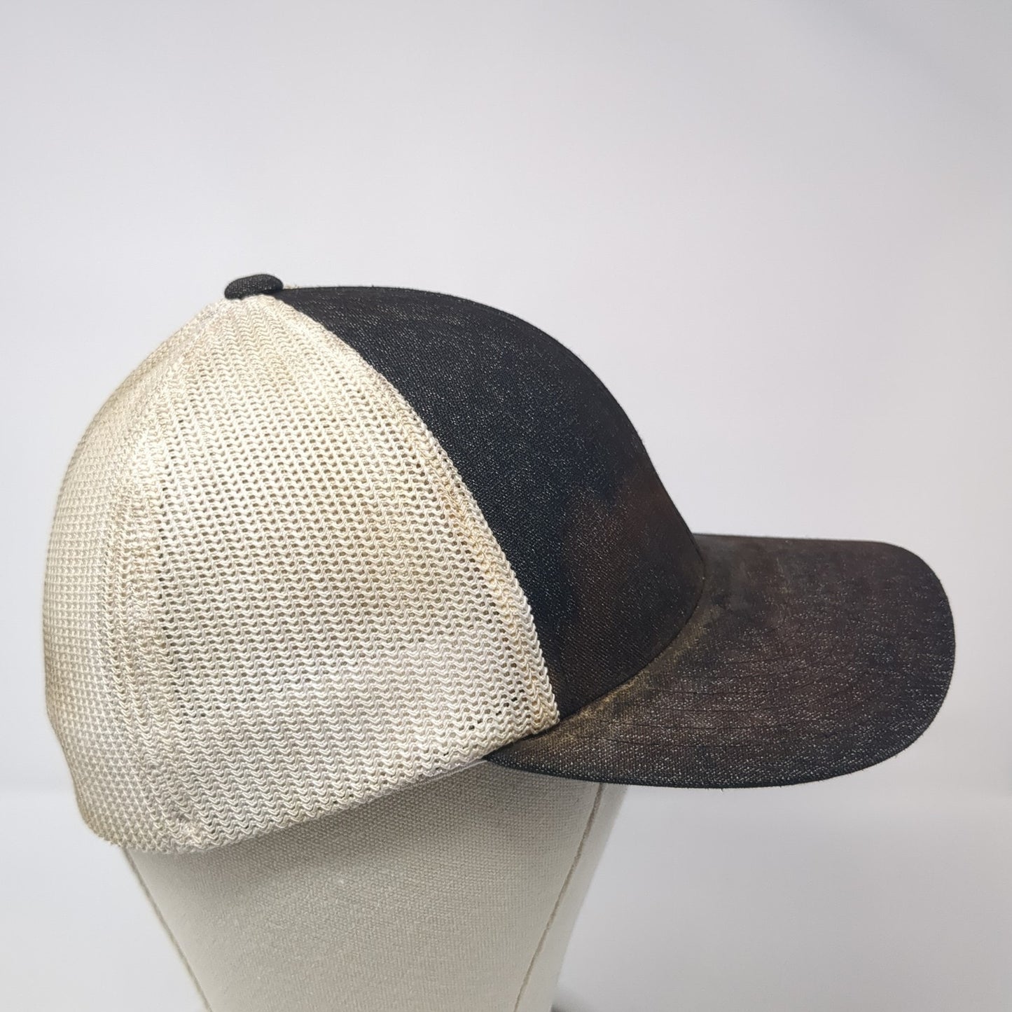 RM Mechanical Fitted Trucker Hat Black Medium Mesh Back Pacific Headwear