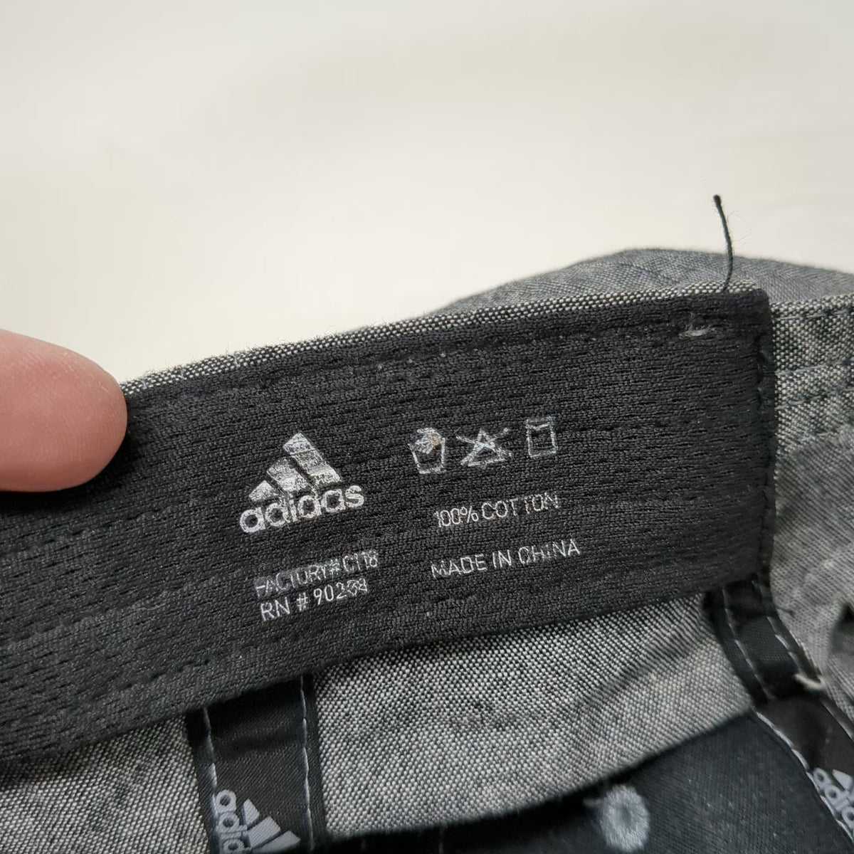 Adidas Baseball Cap Gray One Size Cotton Slideback Tonal Logo Climalite Hat