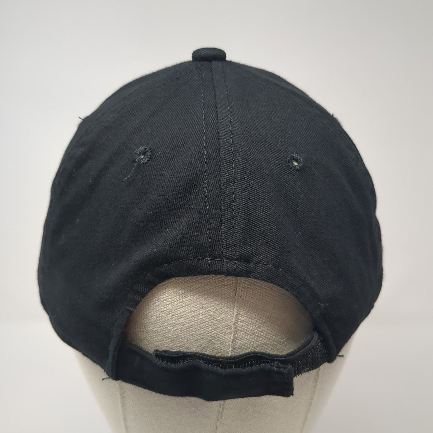 George Strapback Hat Black One Size Adjustable Vent Holes Blank Outdoor