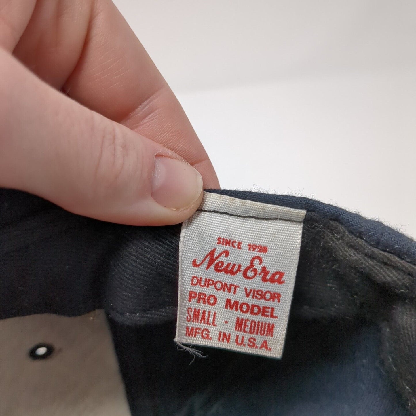 New Era Dupont Visor Pro Model Snapback Hat Blue S/M Vented Holes 6 Panel Blank