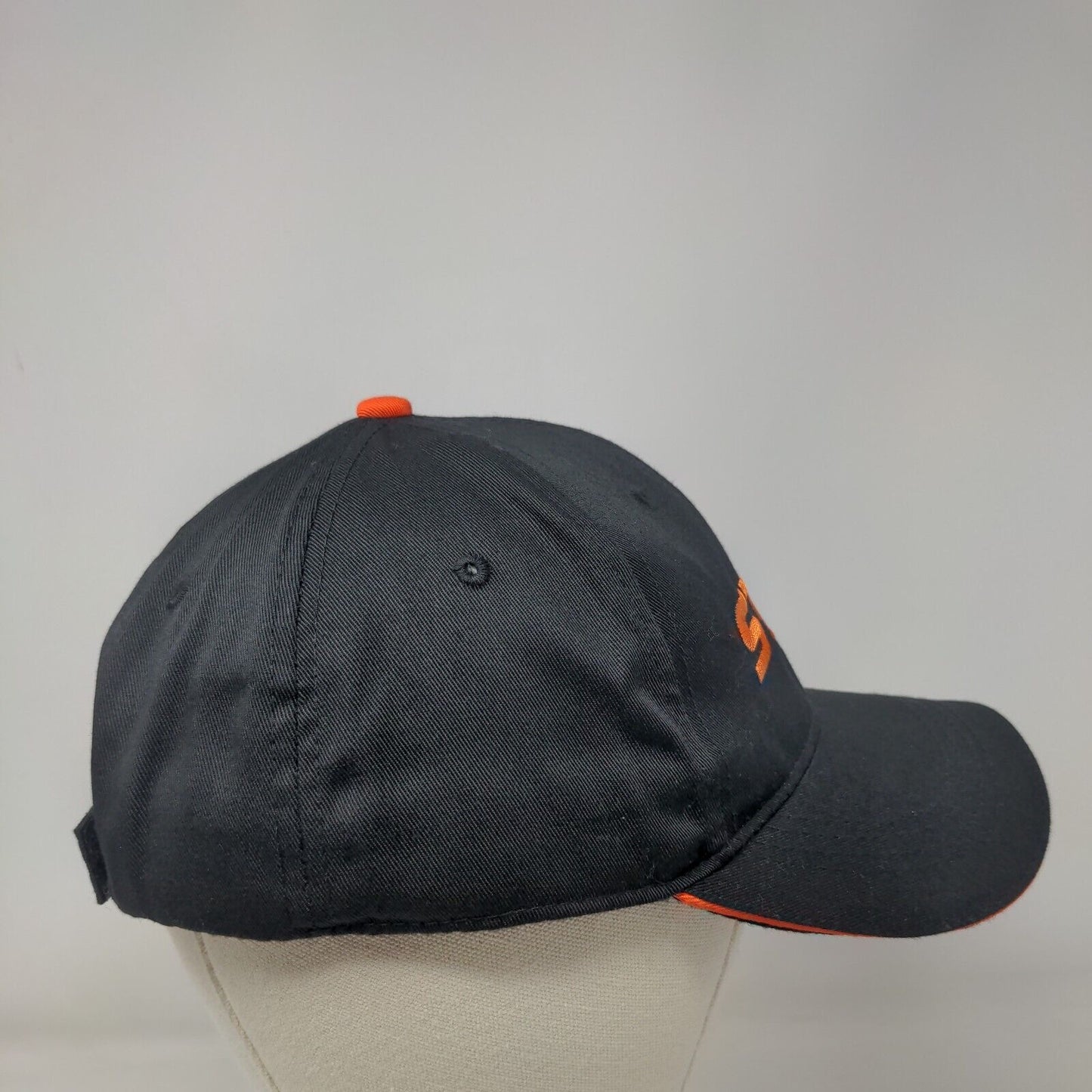 STIHL Strapback Hat Black One Size Adjustable Embroidered Vented Holes 6 Panel