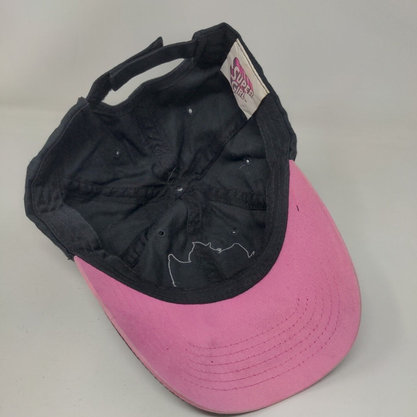 Supergirl Patch Strapback Hat Black Youth Adjustable Vent Holes
